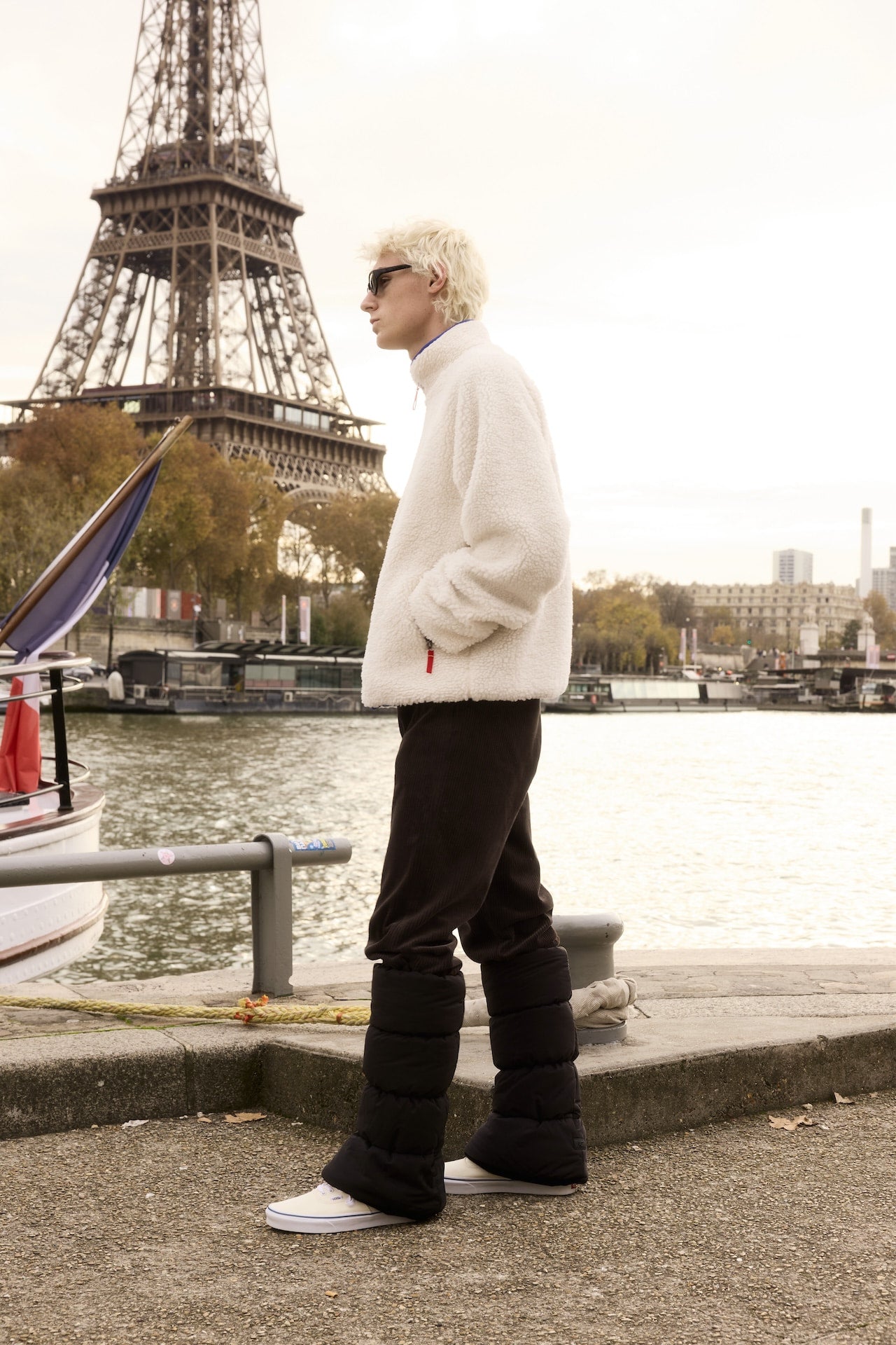 STU - Fleece Zip-Up Jacket In (Ivory) product image 7 | TRAB K-Fashion Australia