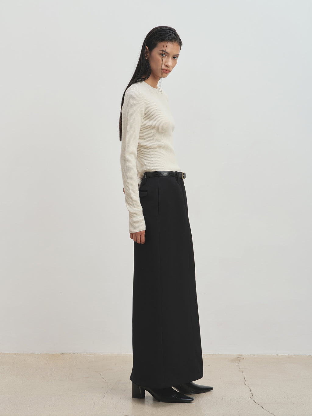 Tonywack - Super Fine Wool Ribbed Sweater (Ivory) product image 2 | TRAB K-Fashion Australia
