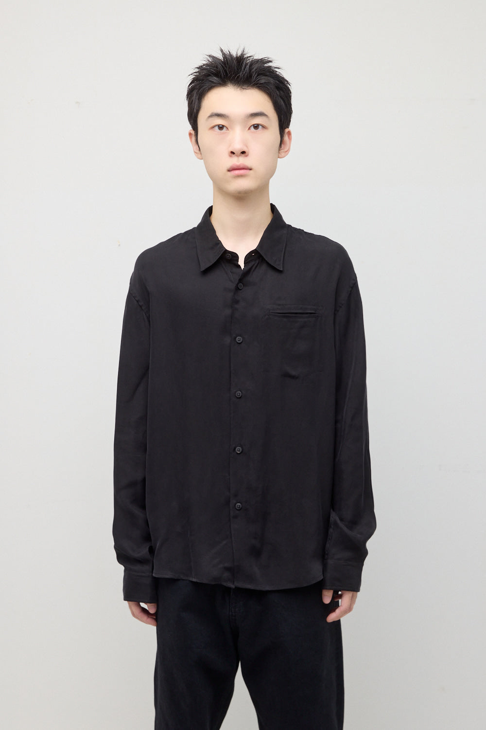 Hatchingroom - Drape Shirt (Black) product image 6 | TRAB K-Fashion Australia