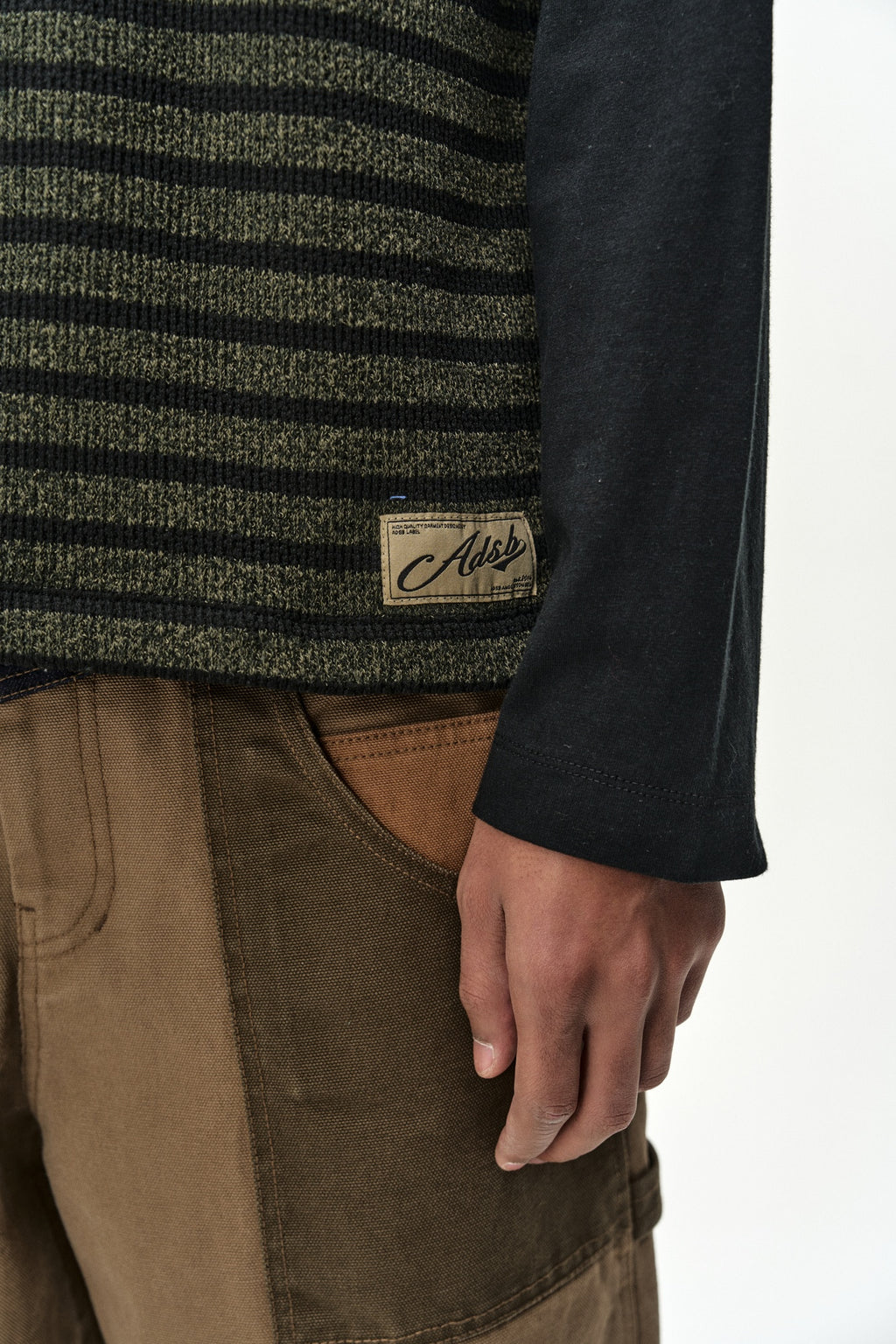 Andersson Bell - Unisex Studded Stripe Layered Sweater (black) (Black) product image 5 | TRAB K-Fashion Australia