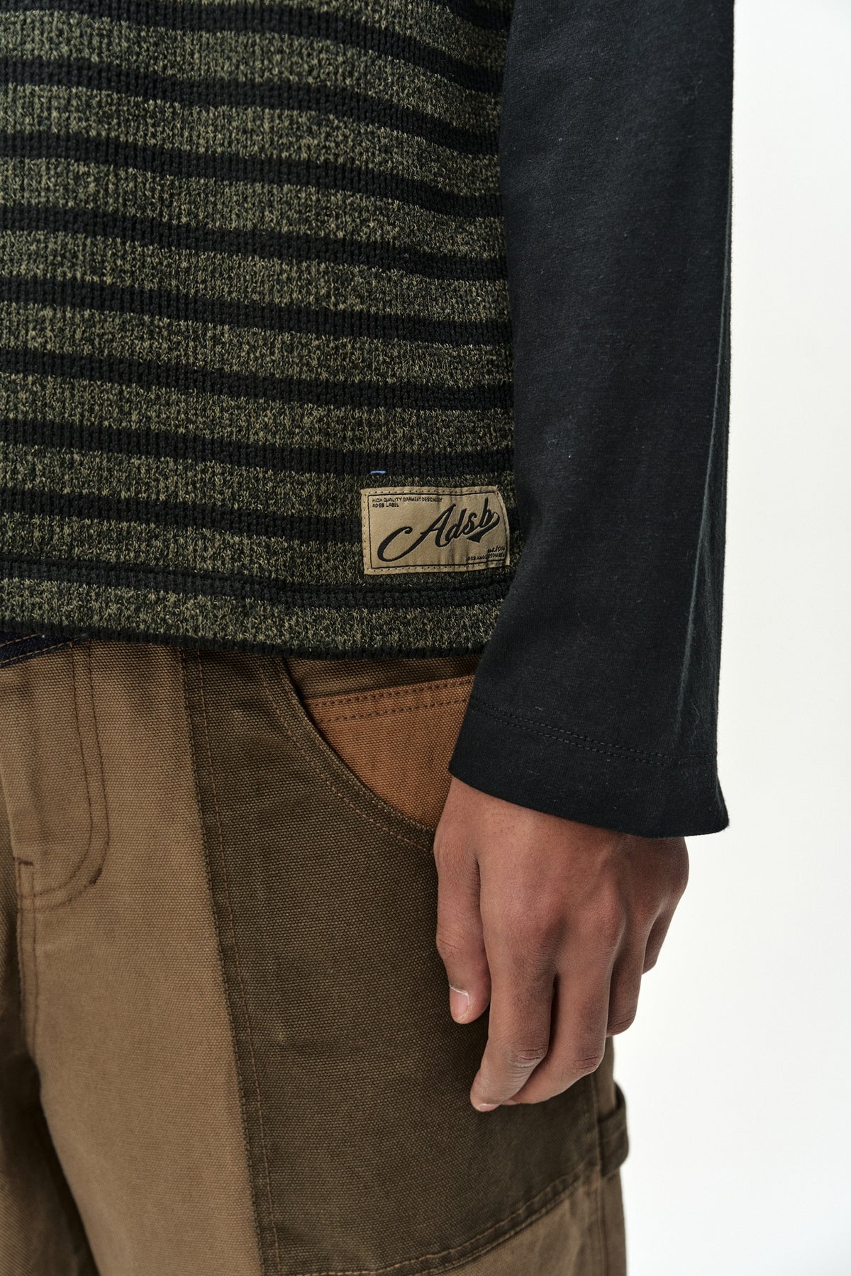 Andersson Bell - Unisex Studded Stripe Layered Sweater (Black) product image 5 | TRAB K-Fashion Australia