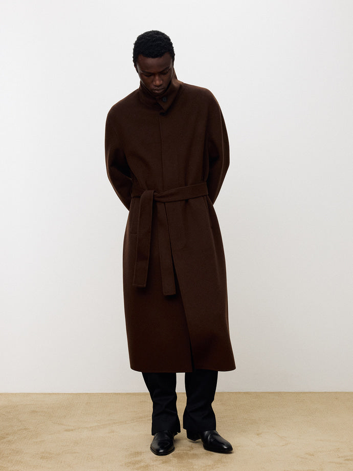 Tonywack - Hand-Made Wool Cashmere Stand-Collar Coat (Penny Brown) product image 13 | TRAB K-Fashion Australia