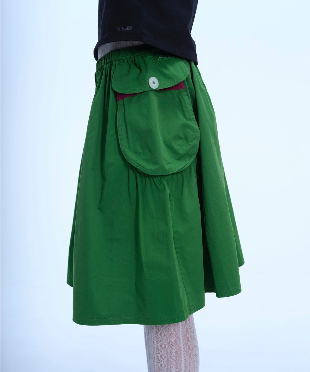Coyseio - Big Pocket Shirring Skirt Jolly (Green) product image 7 | TRAB K-Fashion Australia