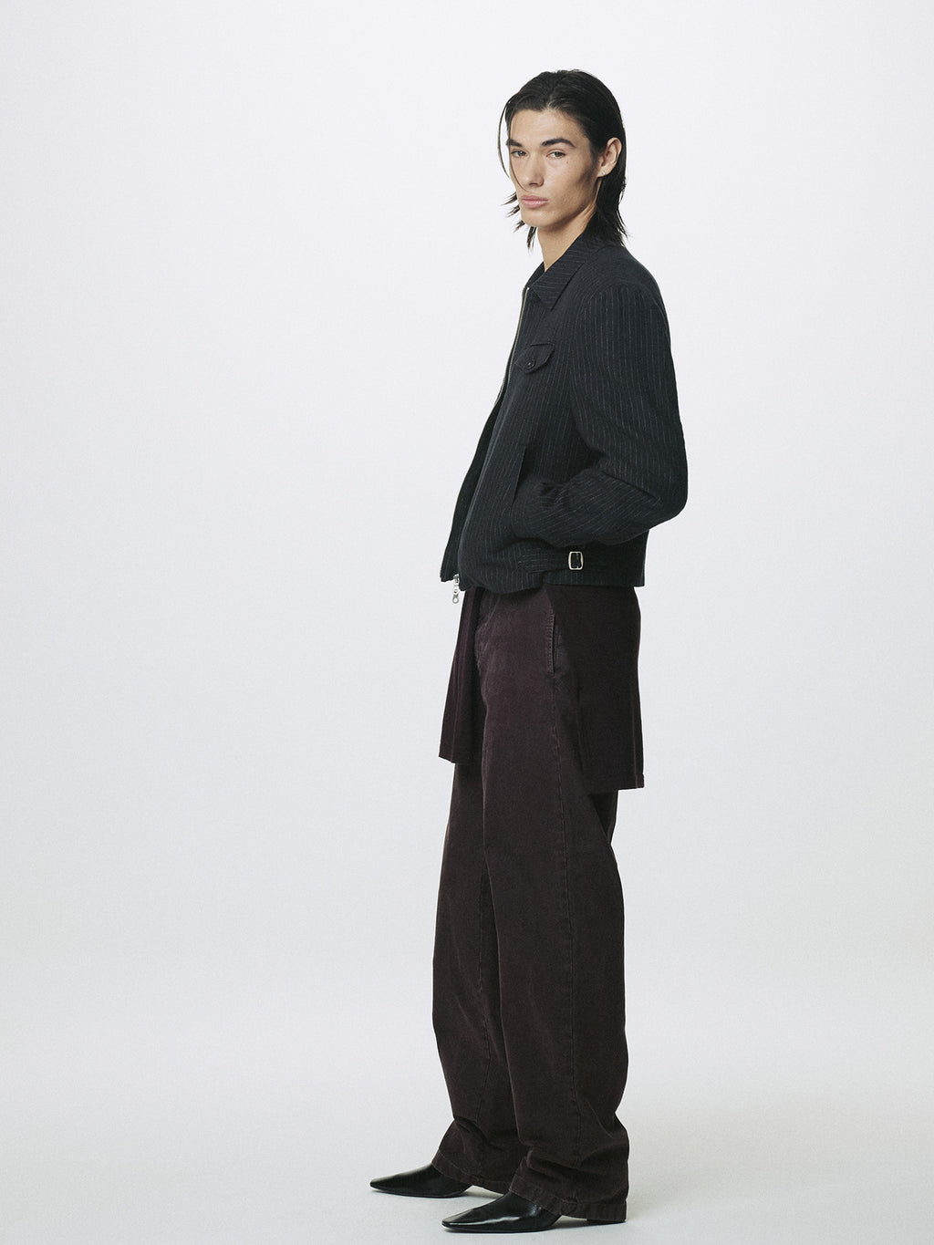 Tonywack - Washed Striped Wool Cotton Blouson (Washed  Black) product image 2 | TRAB K-Fashion Australia