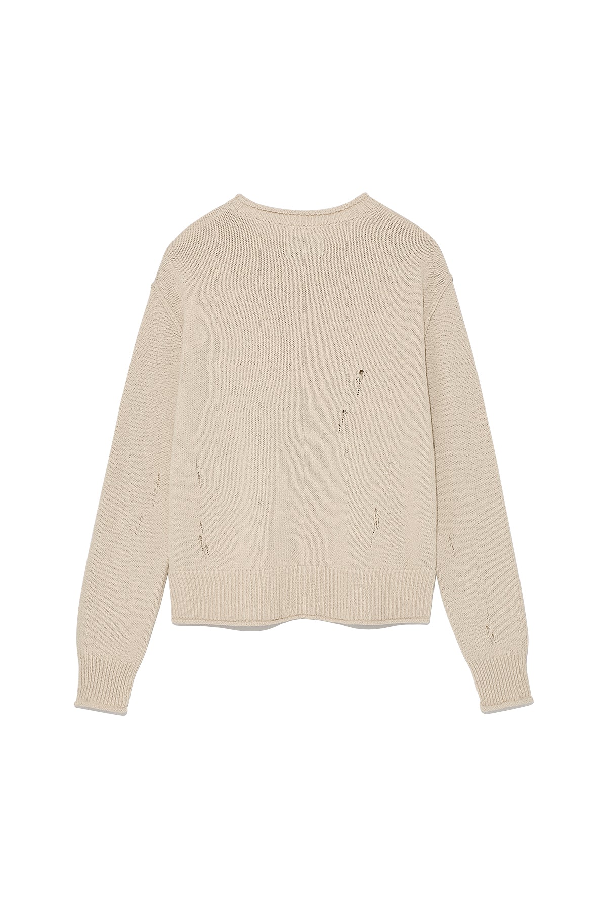 Matin Kim - Crack Logo Vintage Knit Pullover (Beige) product image 2 | TRAB K-Fashion Australia