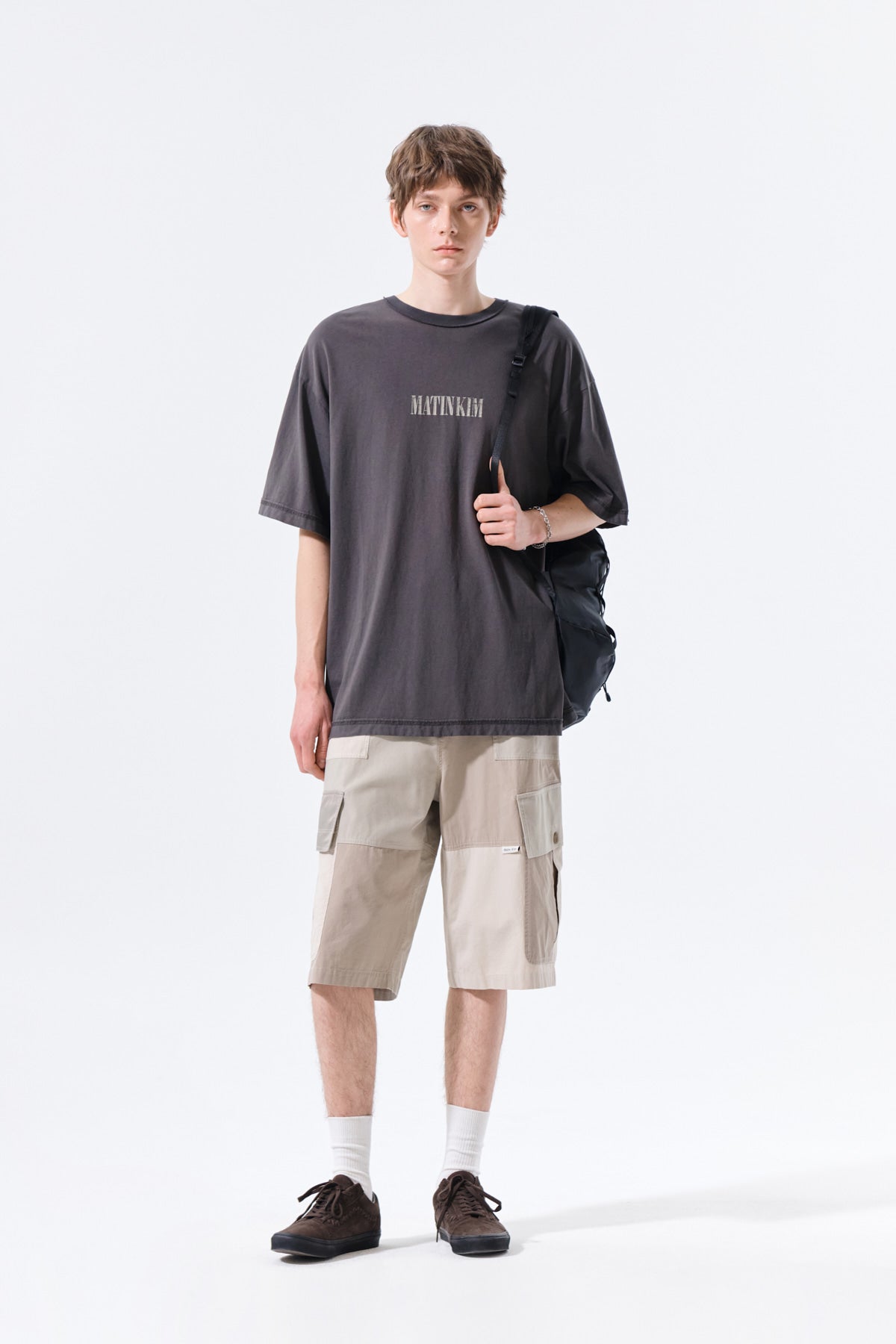 Matin Kim - Vintage Lettering Graffiti Top (Charcoal) product image 14 | TRAB K-Fashion Australia