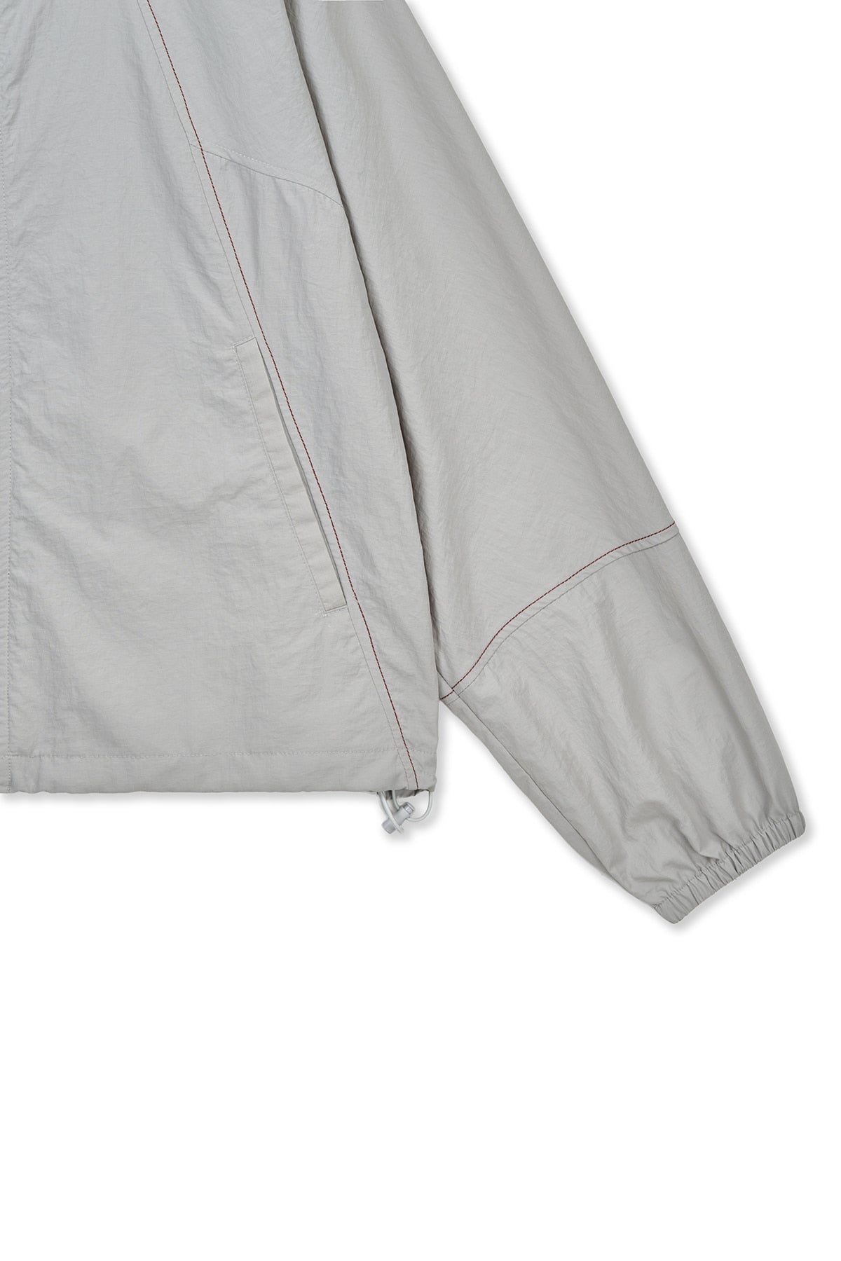 Matin Kim - Cropped Back Logo Hoody Wind Breaker (Light Beige) product image 4 | TRAB K-Fashion Australia