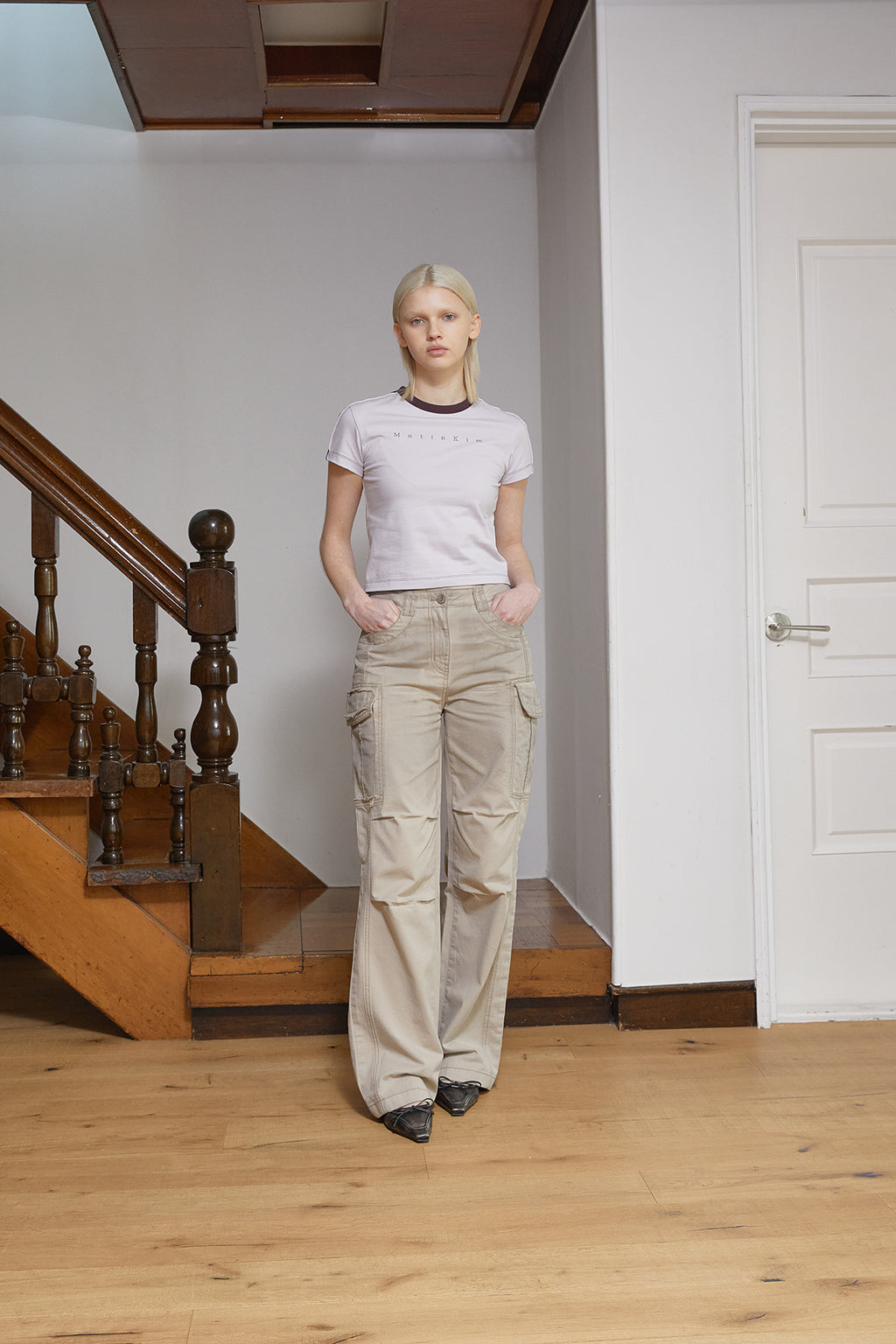 Matin Kim - Color Line Point Logo Crop Top (Lilac) product image 8 | TRAB K-Fashion Australia