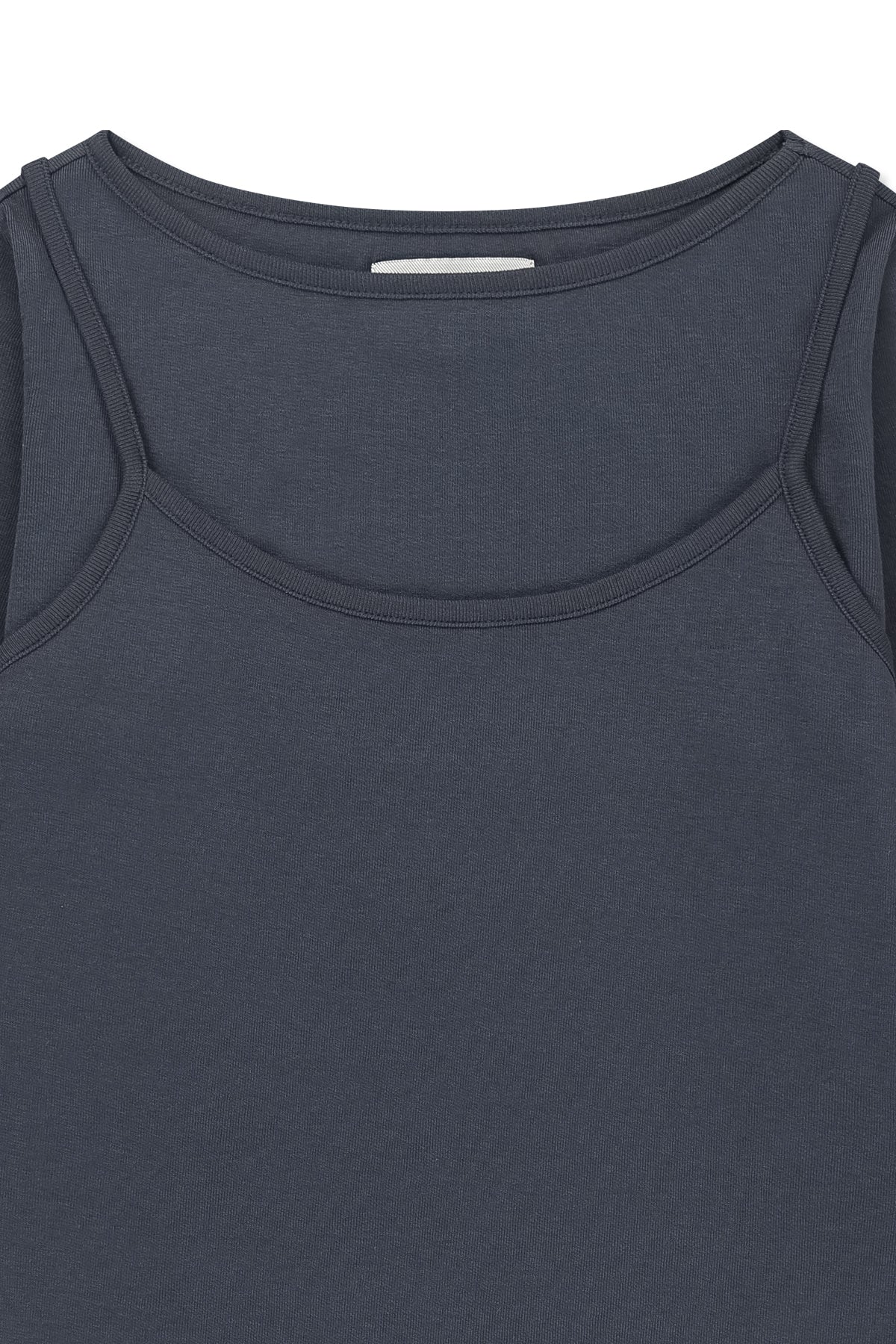 Matin Kim - 3/4 Sleeve Top & Tank Layered Set (Smoke Blue) product image 5 | TRAB K-Fashion Australia