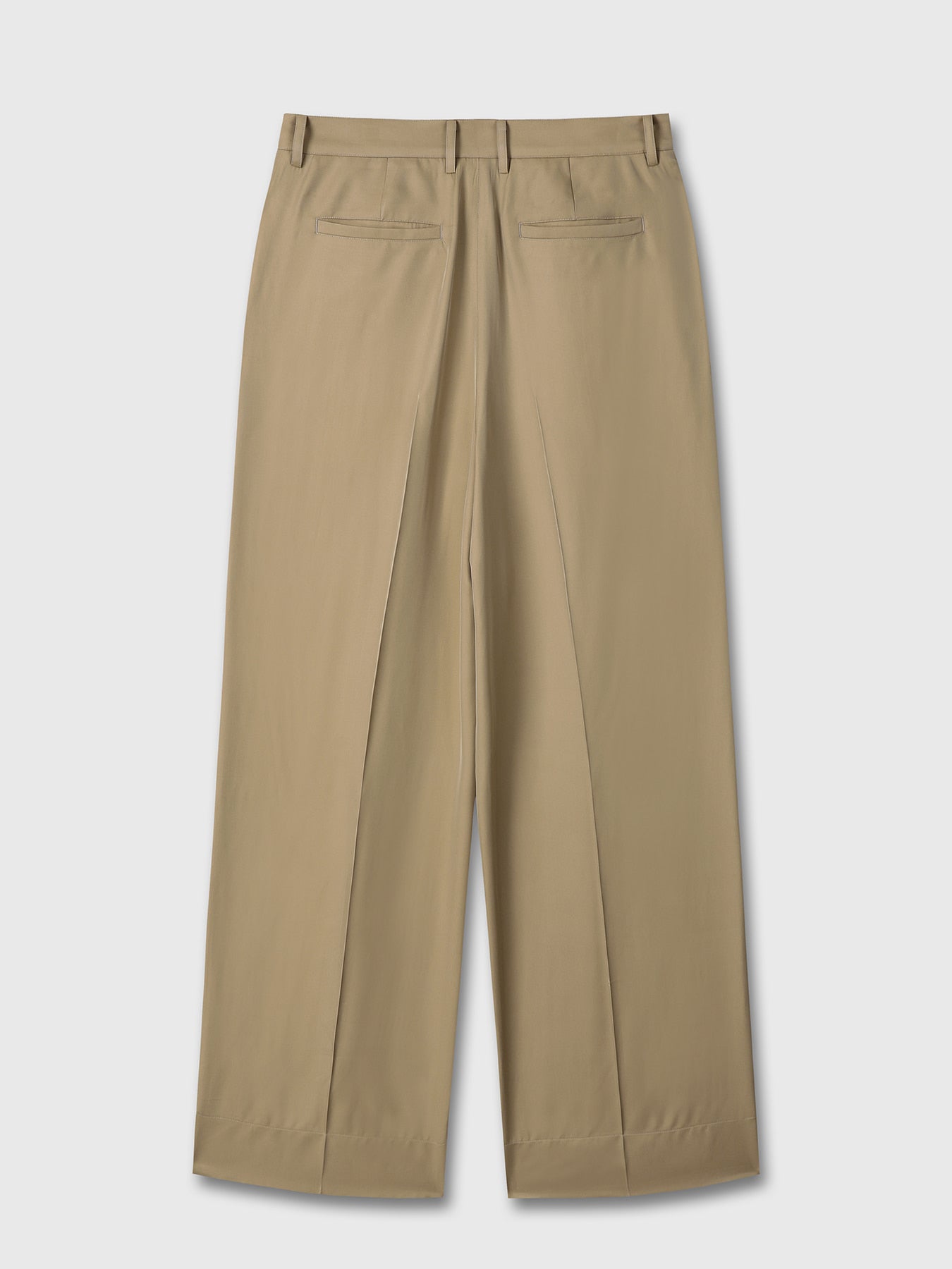 Tonywack - Silk Viscose One Tuck Trousers (Beige) product image 8 | TRAB K-Fashion Australia