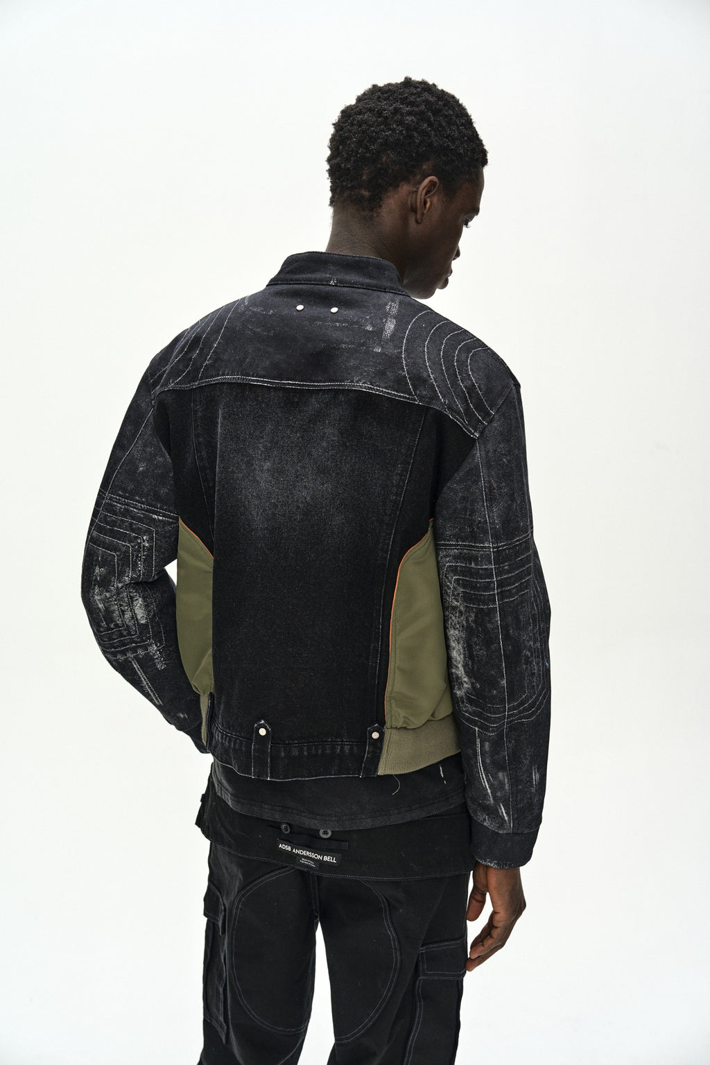 Andersson Bell - Nylon Patch Racing Denim Combo Jacket (Black) product image 9 | TRAB K-Fashion Australia