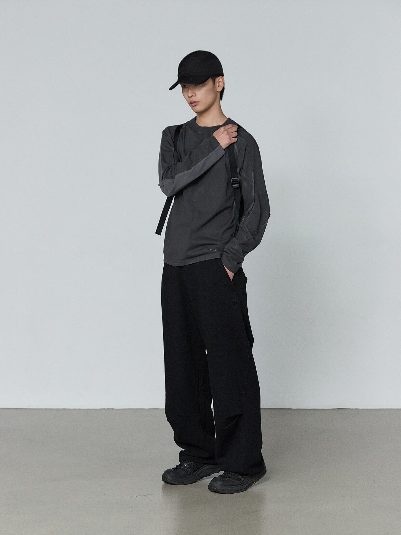 San San Gear - Contrast Long Sleeve (Charcoal) product image 1 | TRAB K-Fashion Australia