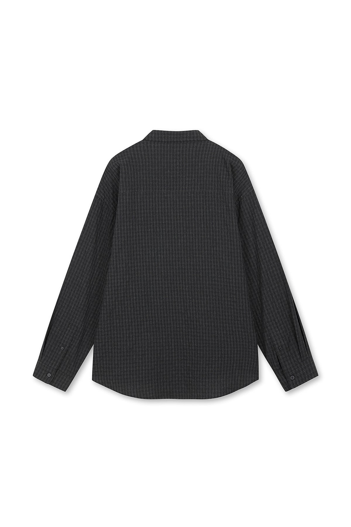 Matin Kim - Front Graphic Check Shirt (Charcoal) product image 5 | TRAB K-Fashion Australia