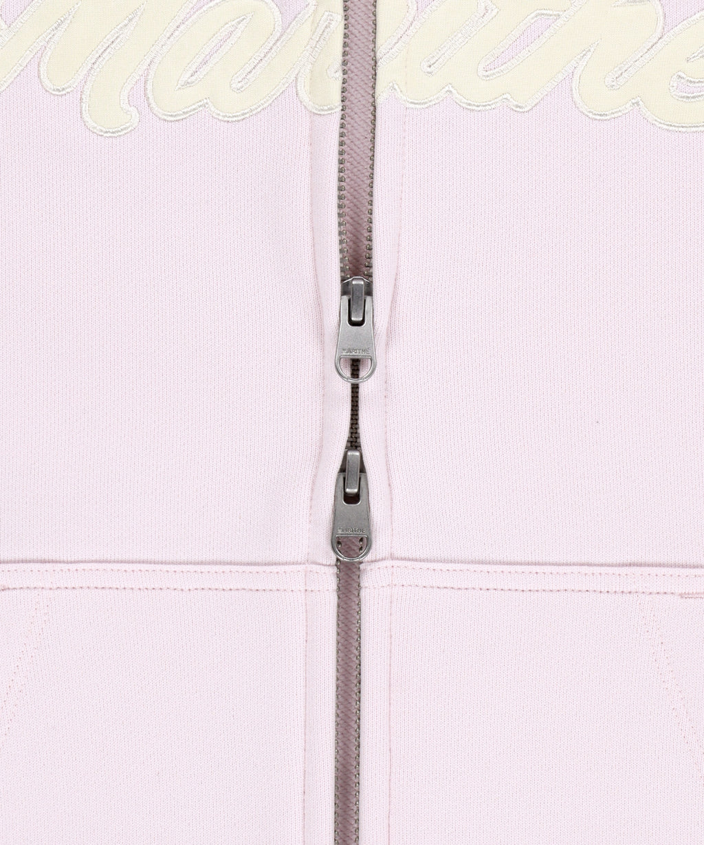 Marithe & Francois Girbaud - Regular Logo Applique Oversized Hoodie Zipup (Light Pink) product image 4 | TRAB K-Fashion Australia