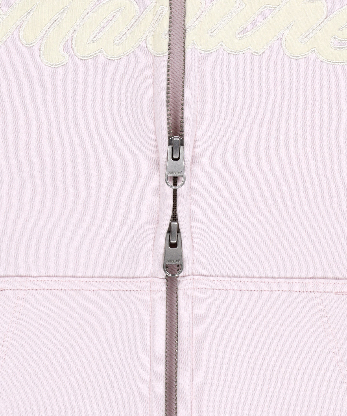 Marithe & Francois Girbaud - Regular Logo Applique Oversized Hoodie Zipup (Light Pink) product image 4 | TRAB K-Fashion Australia