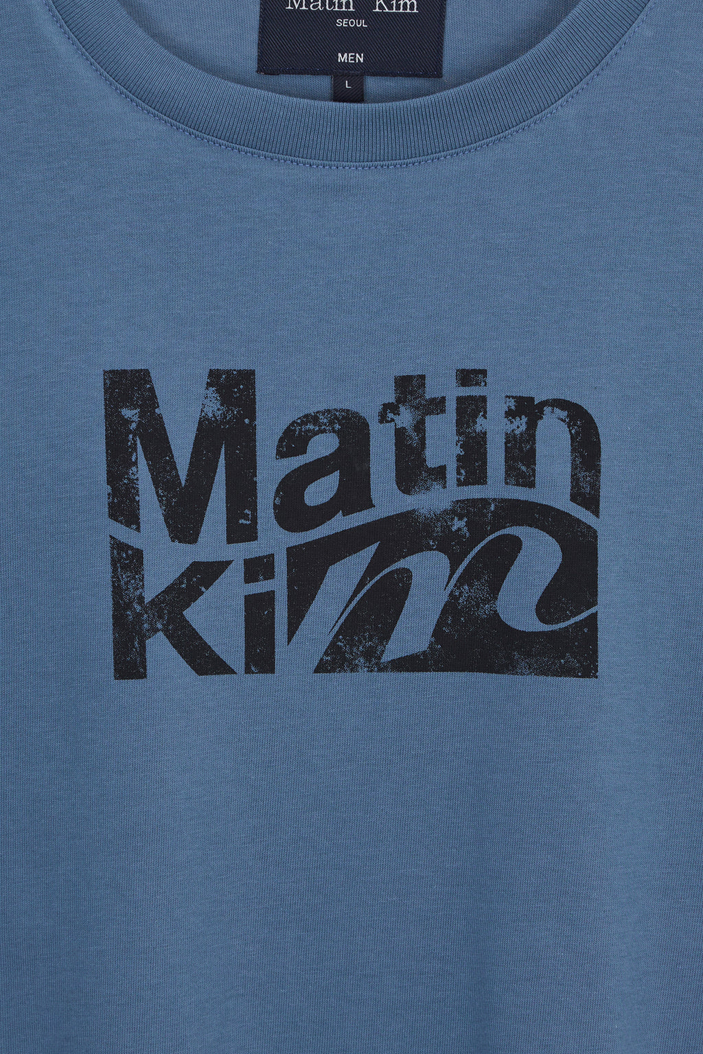 Matin Kim - Wavy Logo Graphic Top (Blue) product image 4 | TRAB K-Fashion Australia