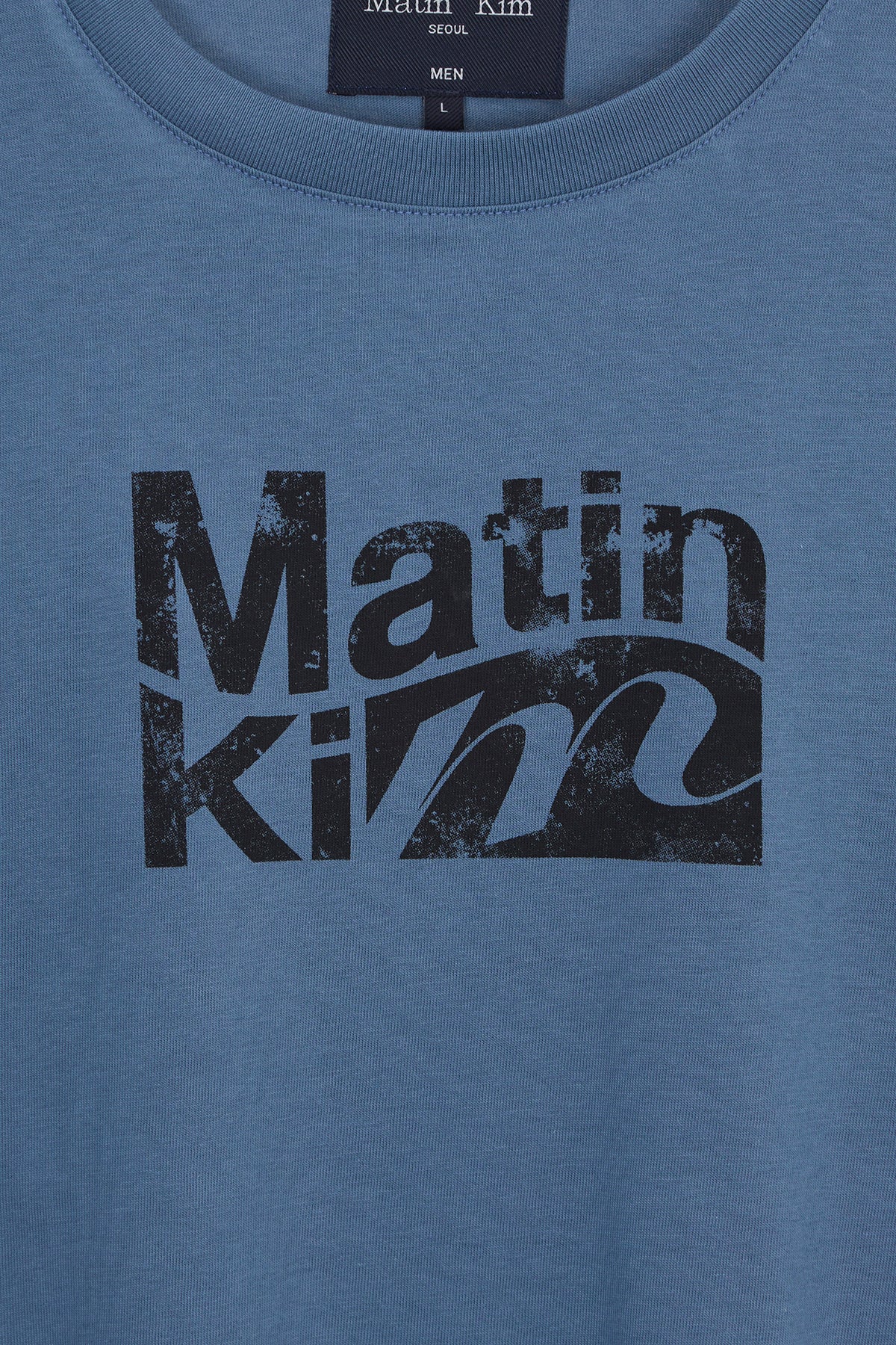 Matin Kim - Wavy Logo Graphic Top (Blue) product image 4 | TRAB K-Fashion Australia
