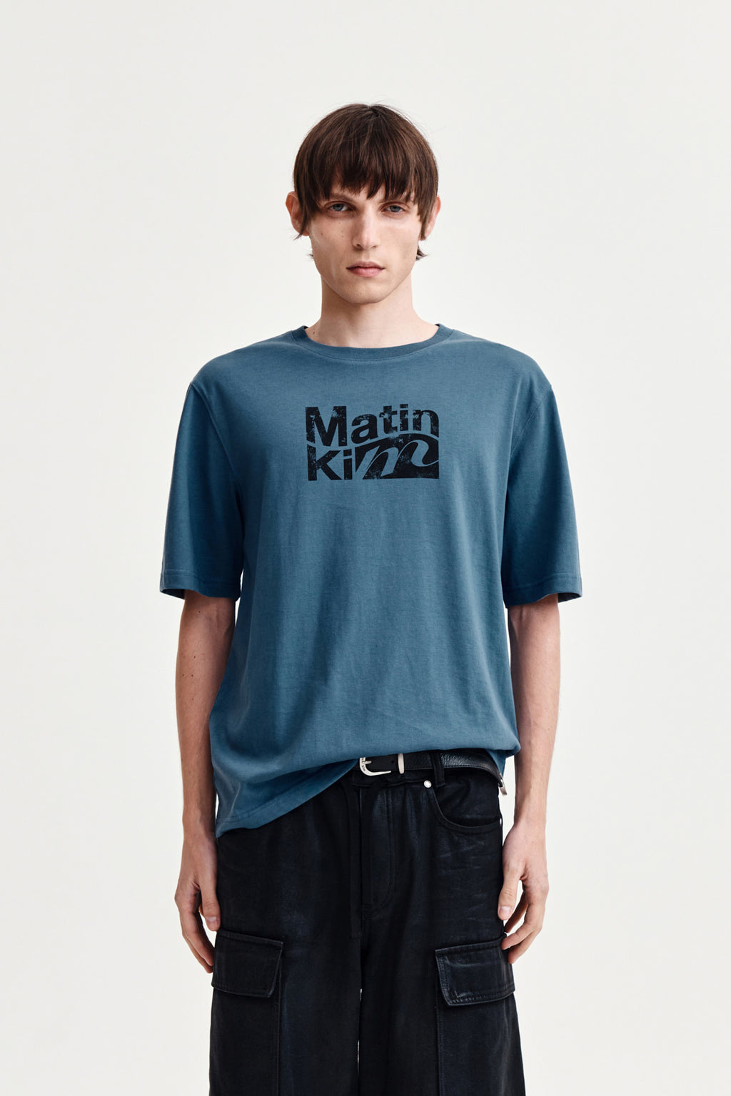 Matin Kim - Wavy Logo Graphic Top (Blue) product image 5 | TRAB K-Fashion Australia