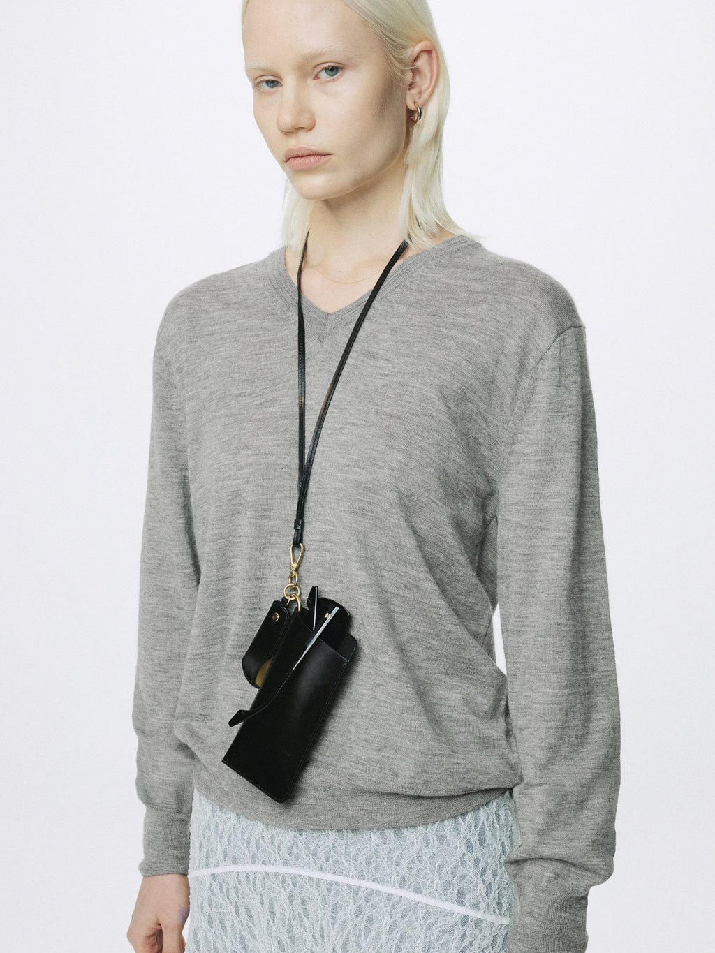 Tonywack - Airy Cashmere V-Neck (Melange Grey) product image 6 | TRAB K-Fashion Australia