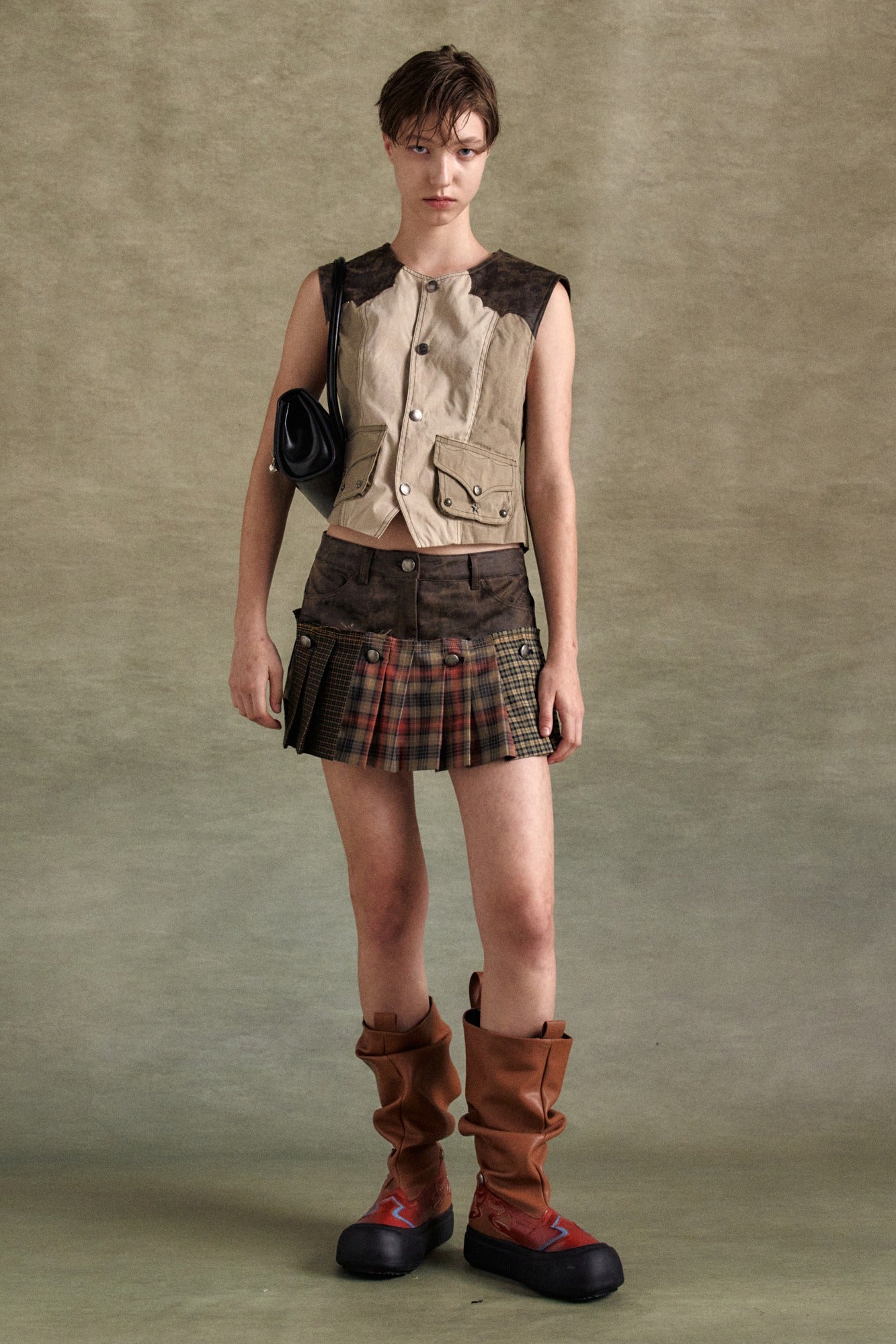 Andersson Bell - Molly Faux-Leather Micro Detachable Skort (Multi) product image 1 | TRAB K-Fashion Australia