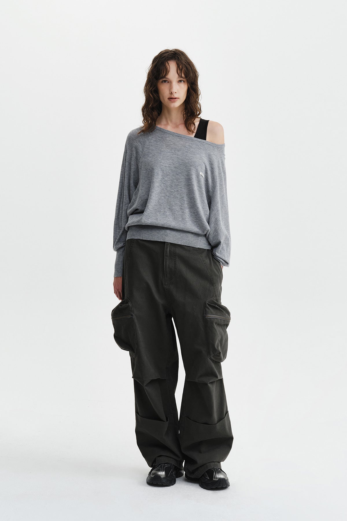 Matin Kim - Betwing Fit Boat Neck Knit Pullover (Grey) product image 11 | TRAB K-Fashion Australia
