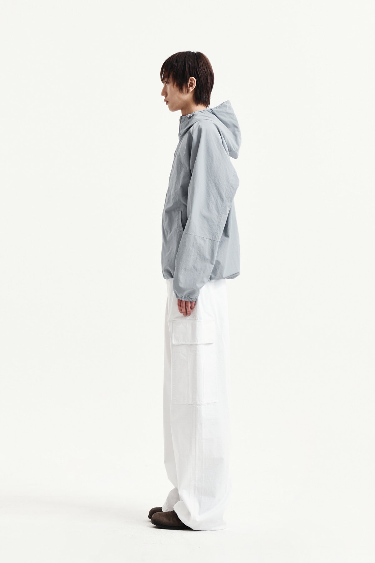 Matin Kim - Back Logo Hoody Wind Breaker (Light Grey) product image 12 | TRAB K-Fashion Australia