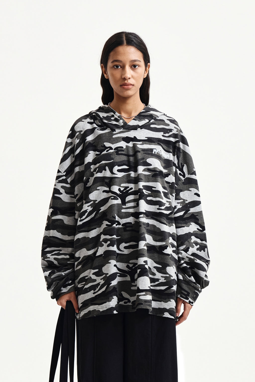 Matin Kim - Typo Artwork Camouflage Hoody (Khaki) product image 16 | TRAB K-Fashion Australia