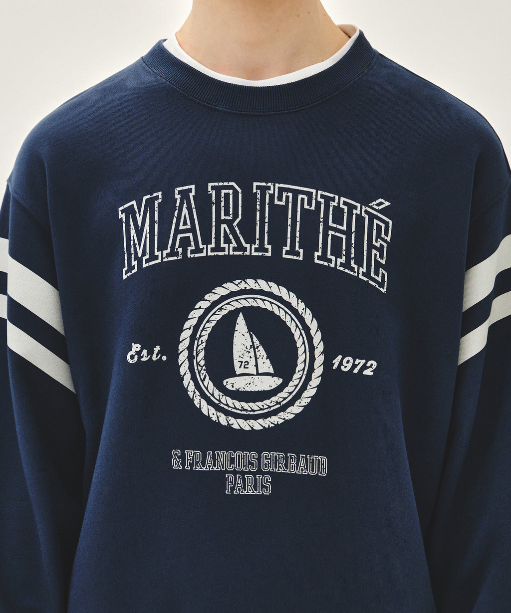 Marithe & Francois Girbaud - Marine Graphic Sweatshirt (Dark Blue) product image 4 | TRAB K-Fashion Australia