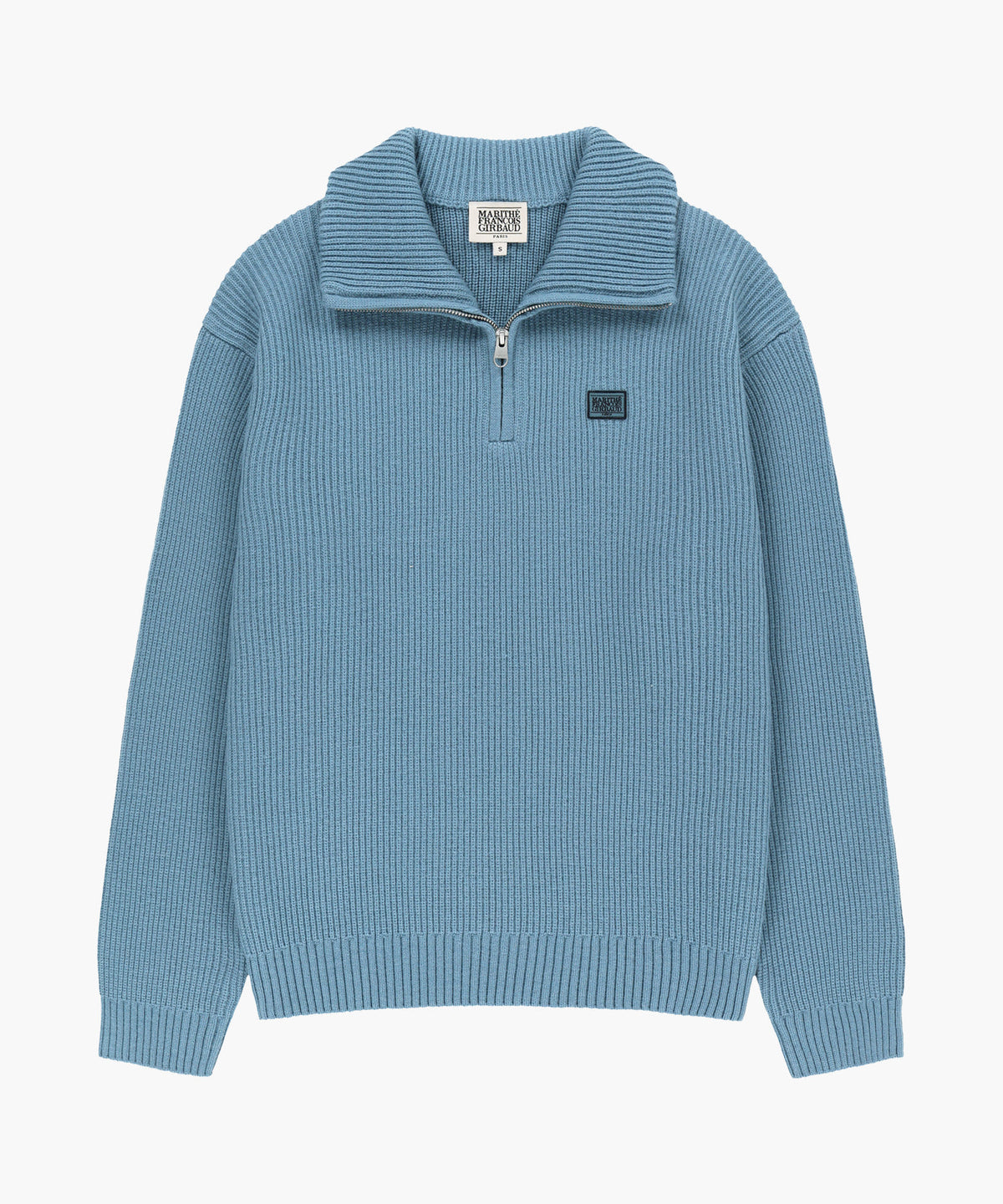 Marithe & Francois Girbaud - Small Classic Logo Oversized Half Zip-up Knit (Sky Blue) product image 6 | TRAB K-Fashion Australia