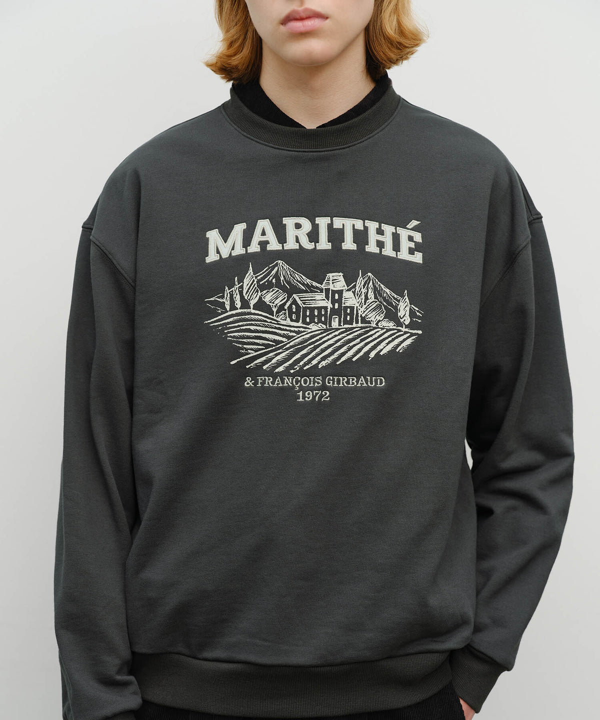 Marithe & Francois Girbaud - Winery Applique Logo Over Fit Sweatshirt (Charcoal) product image 4 | TRAB K-Fashion Australia