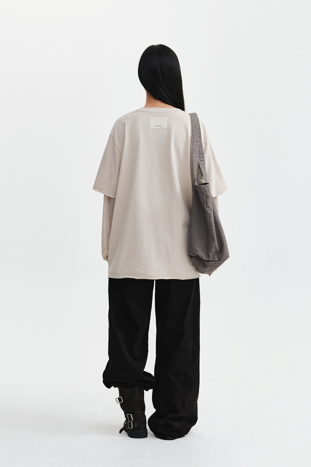 Matin Kim - Graffiti Artwork Layered Top (Beige) product image 8 | TRAB K-Fashion Australia