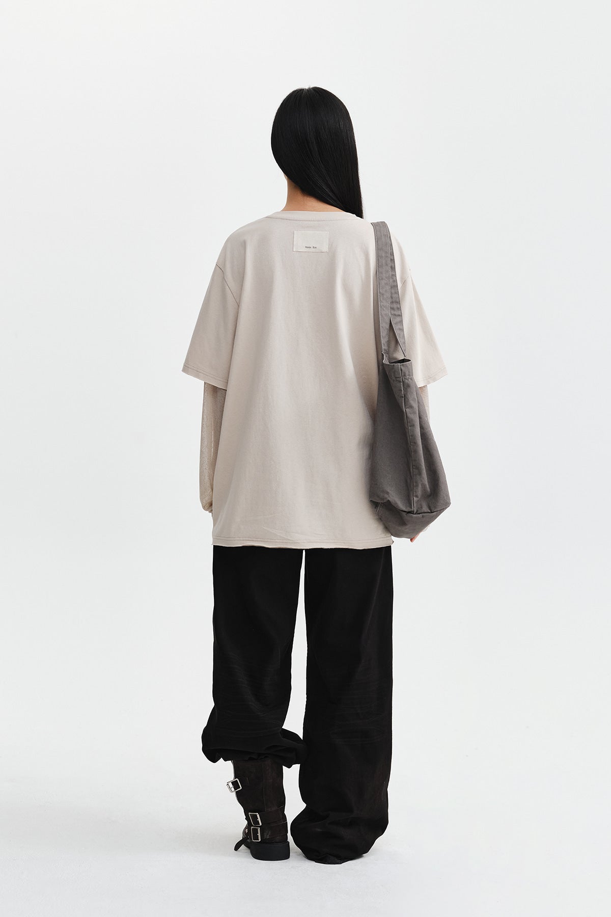 Matin Kim - Graffiti Artwork Layered Top (Beige) product image 8 | TRAB K-Fashion Australia