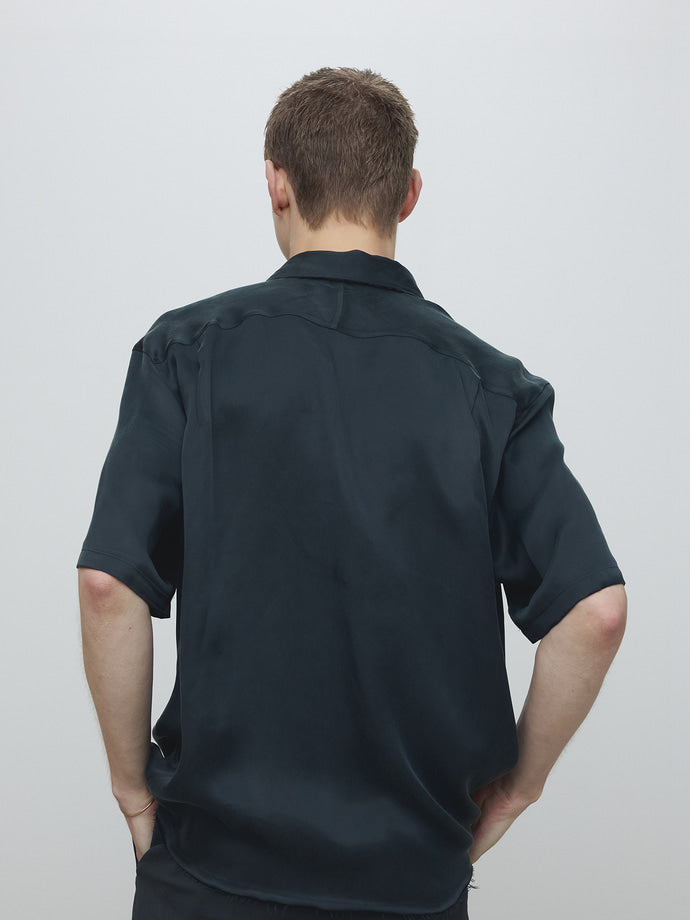 Tonywack - Fluid Cupro Shirt (Japanese Fabric) (Navy) product image 6 | TRAB K-Fashion Australia