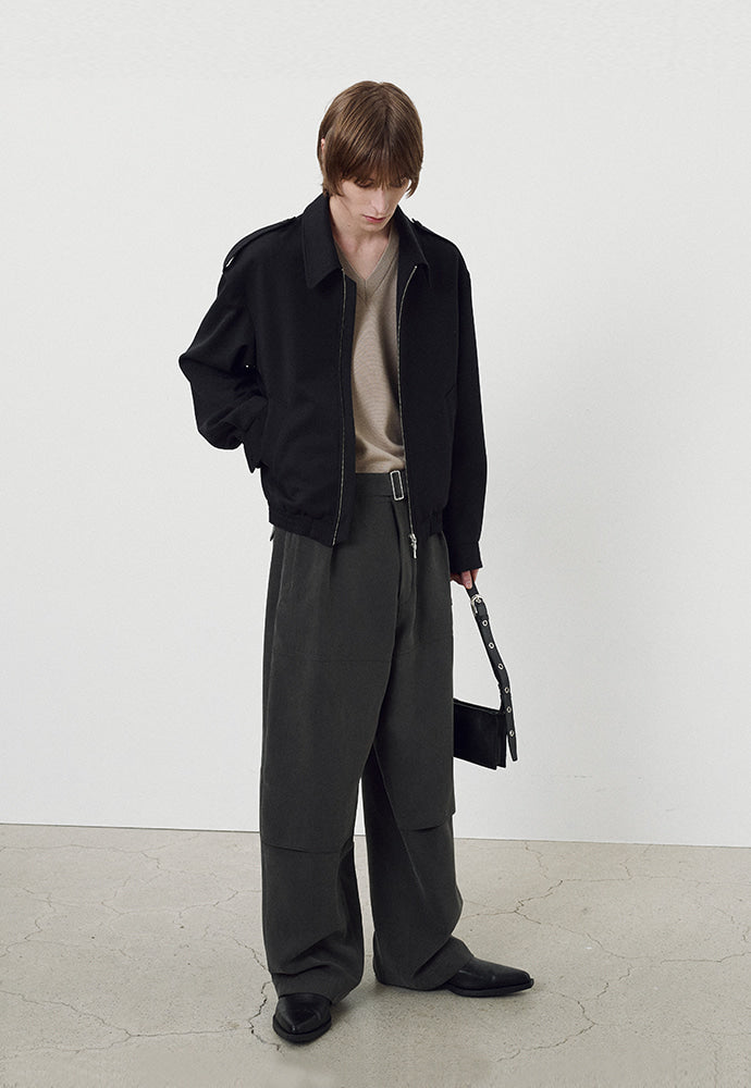 Tonywack - Drape Cupro Belted Pants (Ripe Olive) product image 1 | TRAB K-Fashion Australia