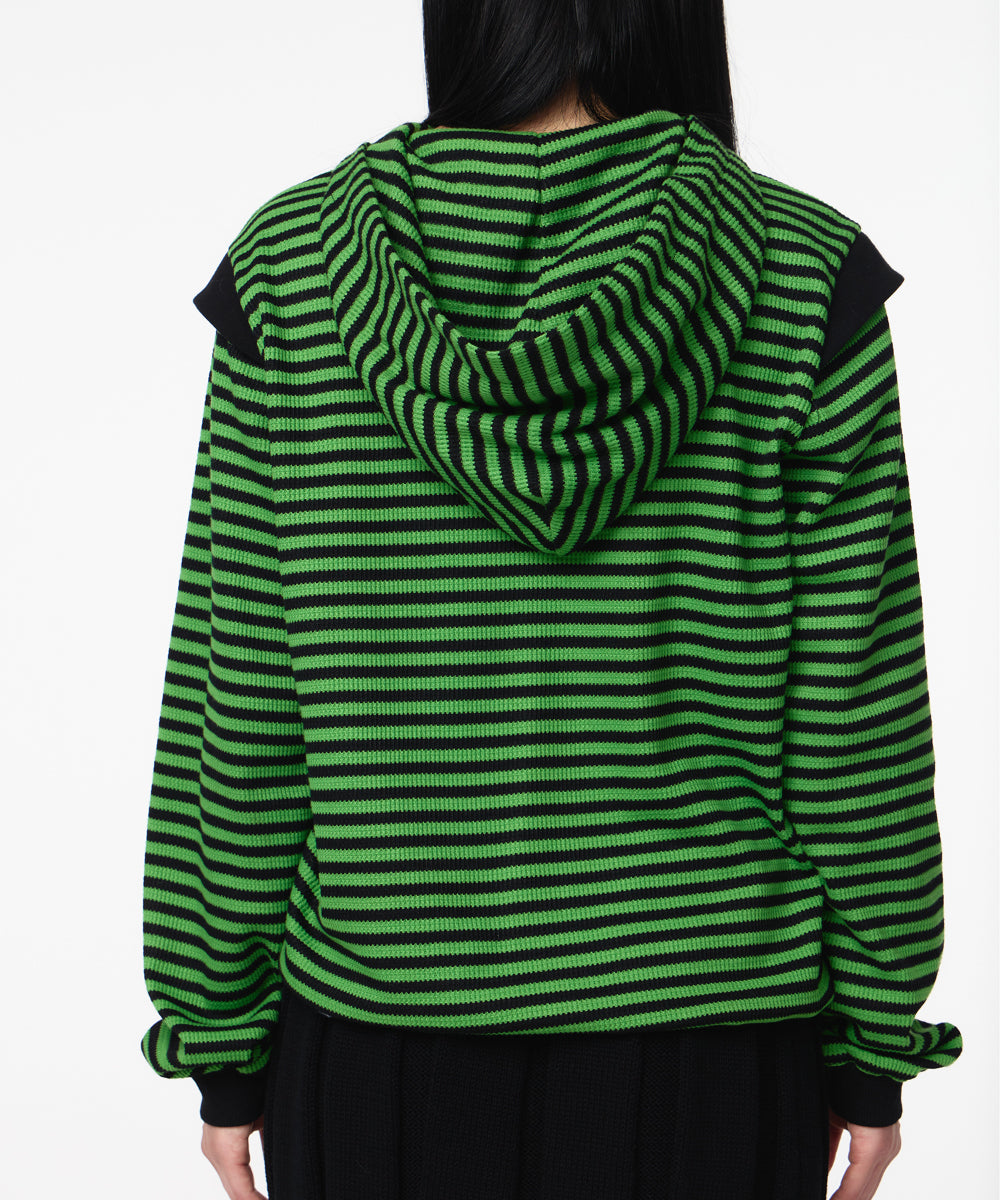 Coyseio - Striped Flared Sleeve Hoodie (Green) product image 9 | TRAB K-Fashion Australia