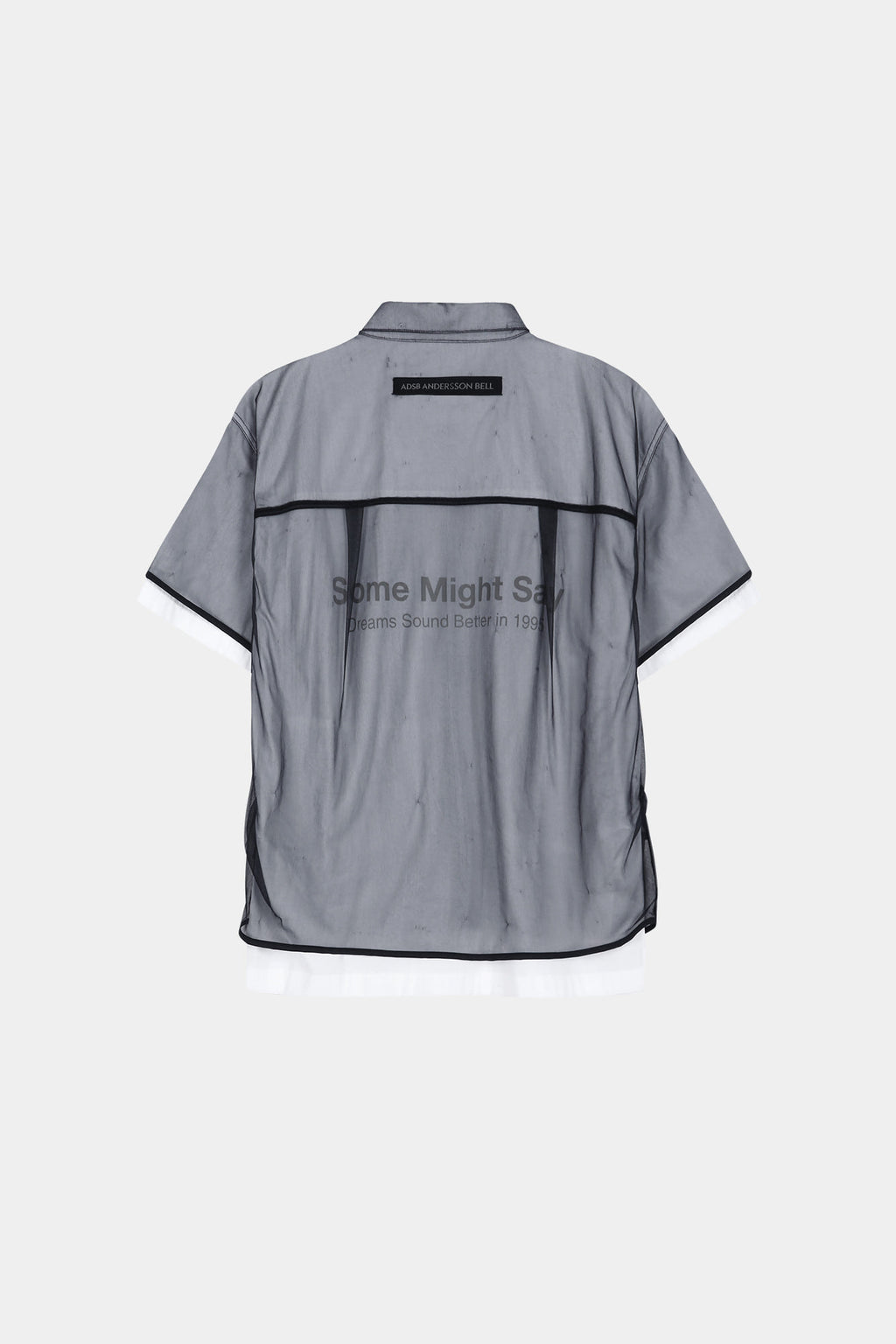 Andersson Bell - White Sheer Layered Shirt (White/Navy) product image 10 | TRAB K-Fashion Australia