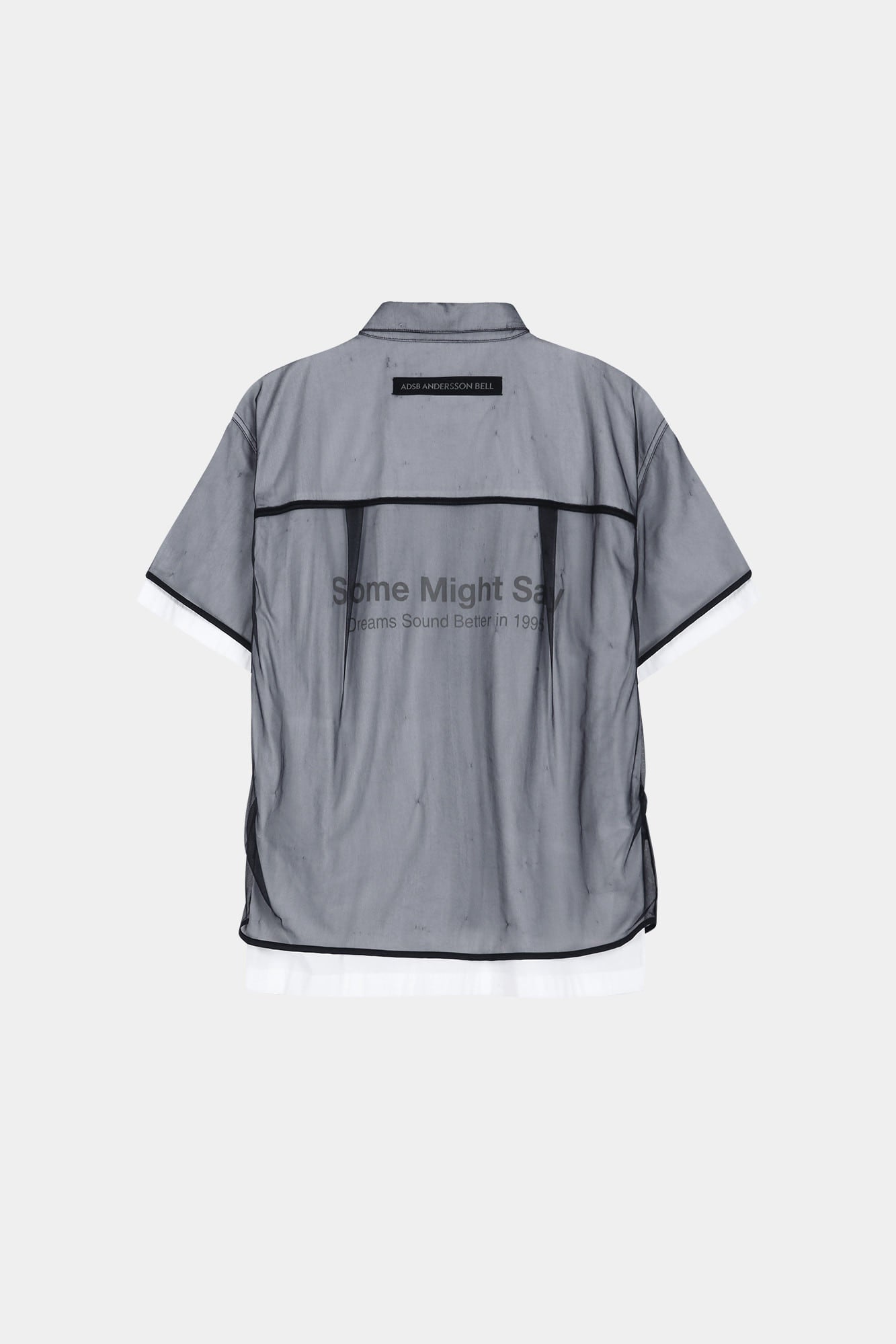 Andersson Bell - White Sheer Layered Shirt (White/Navy) product image 10 | TRAB K-Fashion Australia