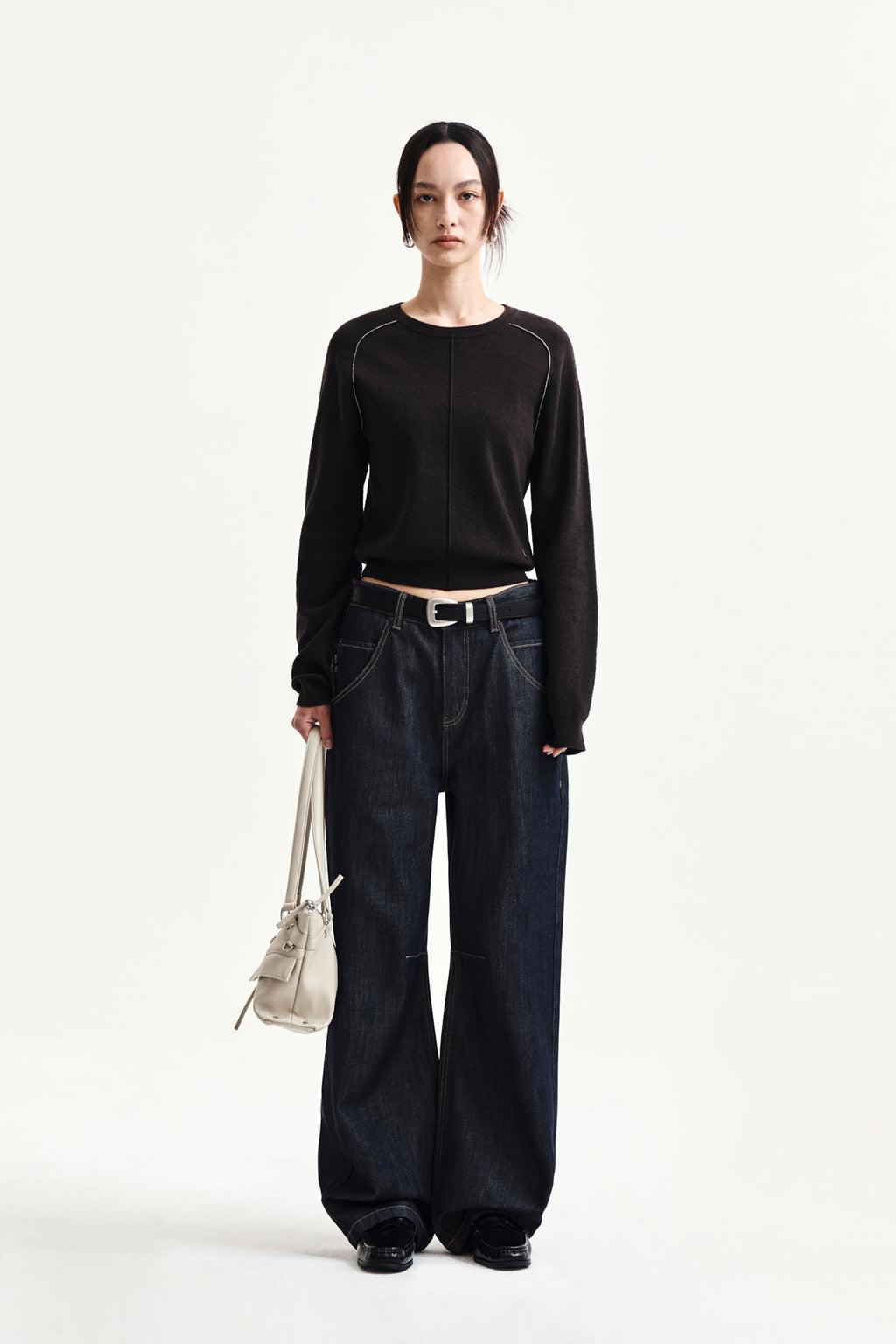 Matin Kim - Raglan Sleeve Knit Pullover (Dark Brown) product image 8 | TRAB K-Fashion Australia