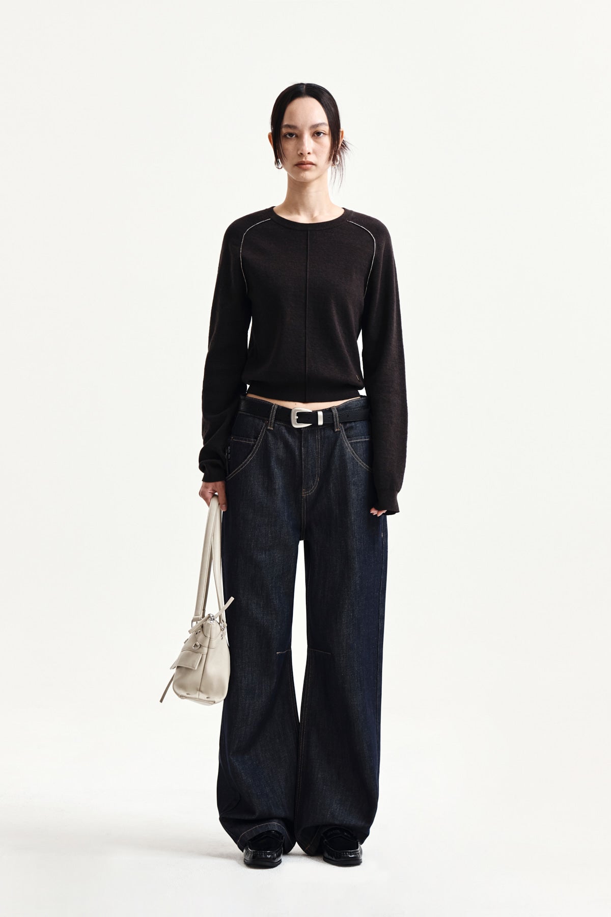 Matin Kim - Raglan Sleeve Knit Pullover (Dark Brown) product image 8 | TRAB K-Fashion Australia