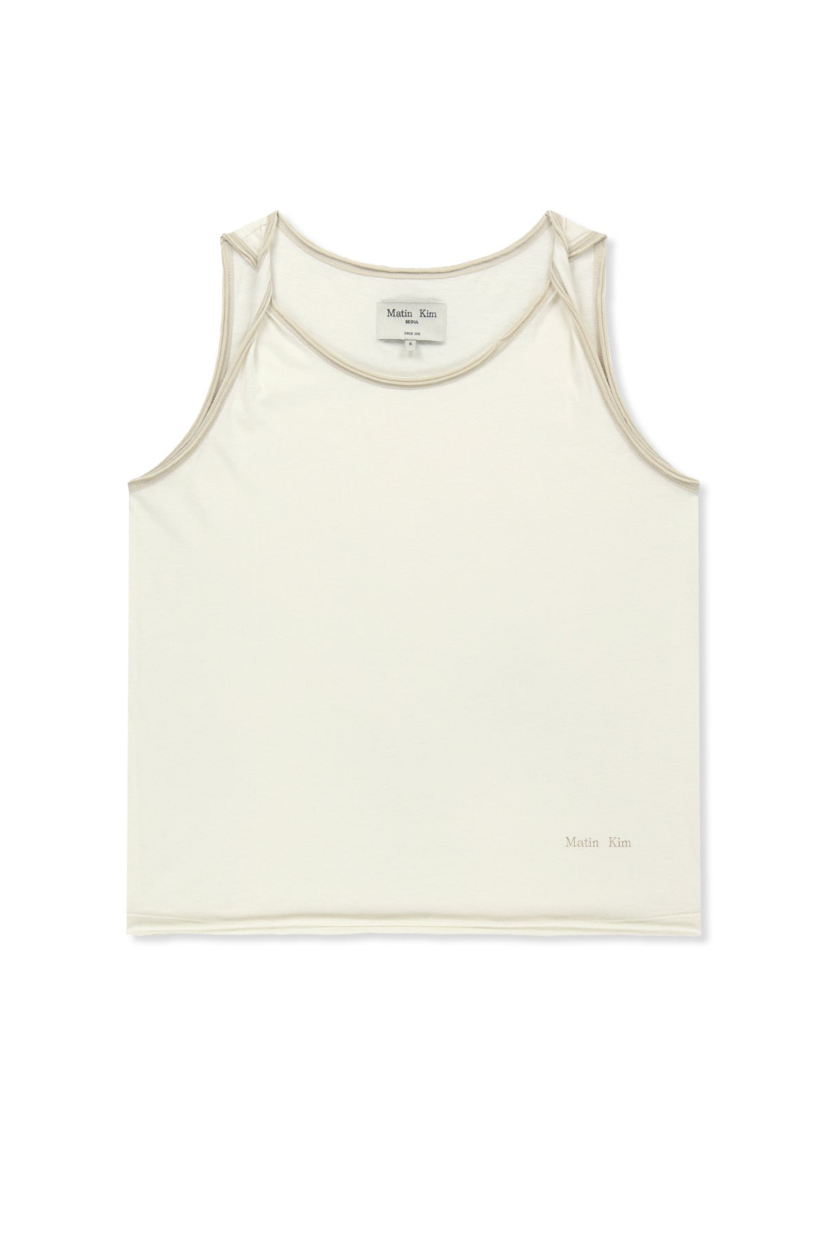 Matin Kim - Twist Shoulder Sleeveless Top (Cream) product image 1 | TRAB K-Fashion Australia