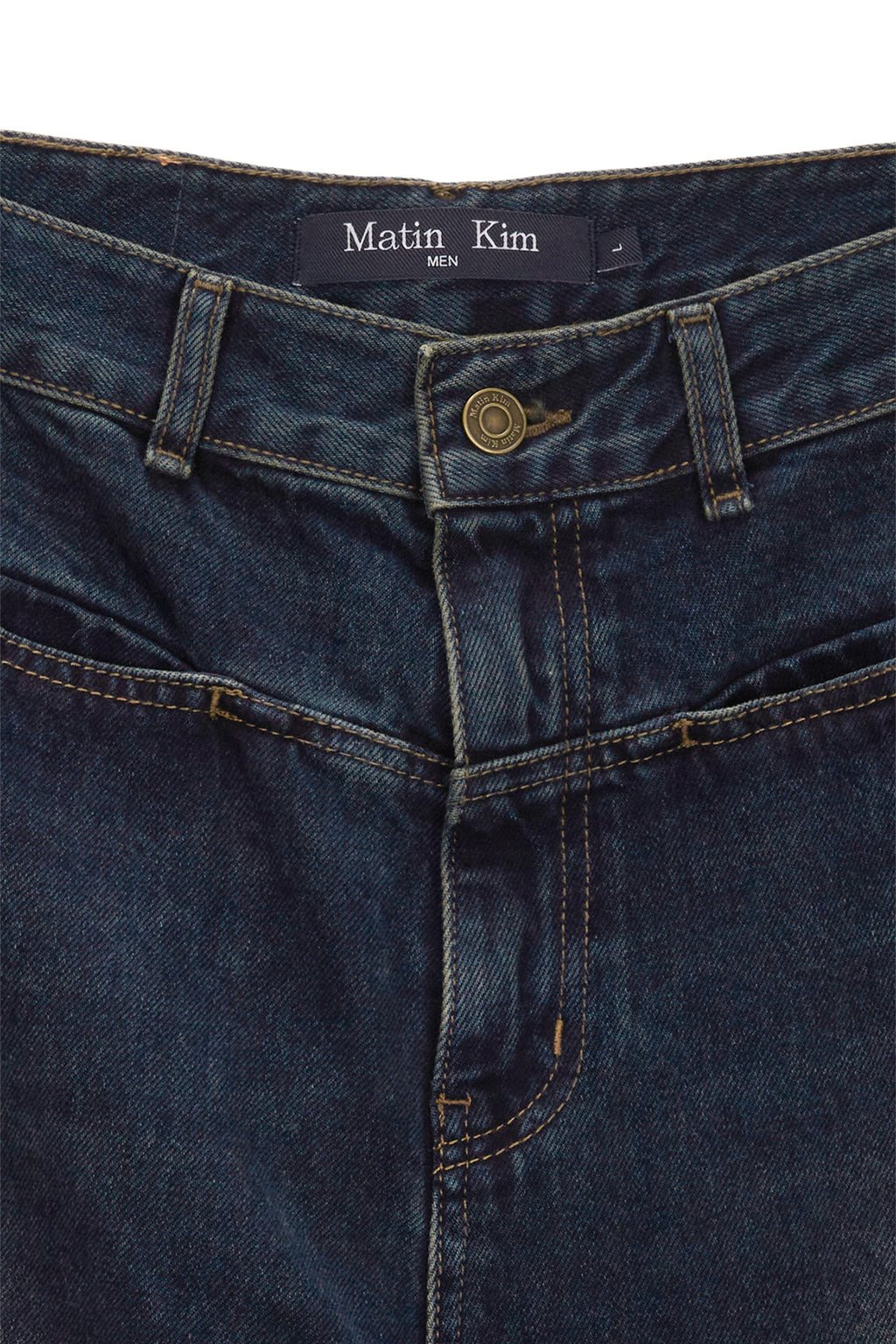 Matin Kim - Side Brush Washed Denim Pants (Navy) product image 3 | TRAB K-Fashion Australia