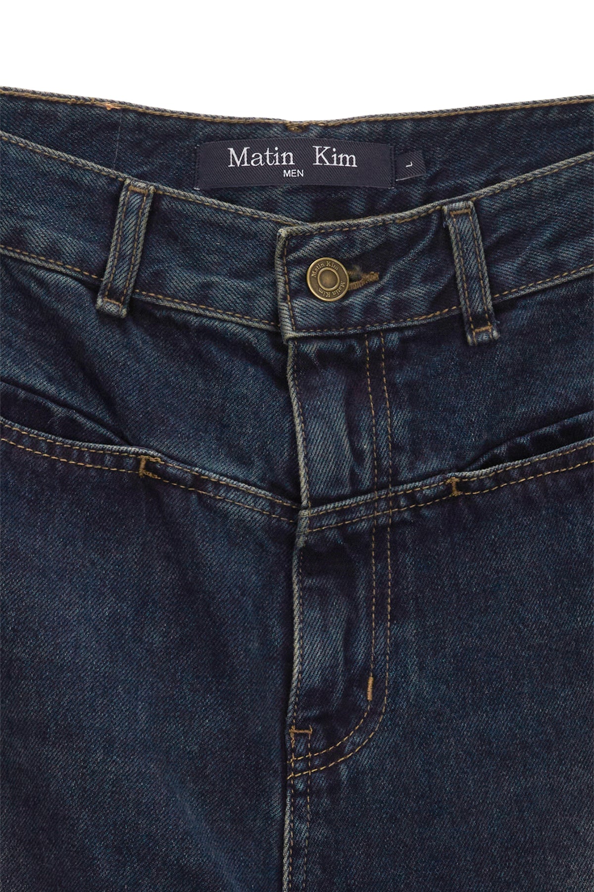 Matin Kim - Side Brush Washed Denim Pants (Navy) product image 3 | TRAB K-Fashion Australia
