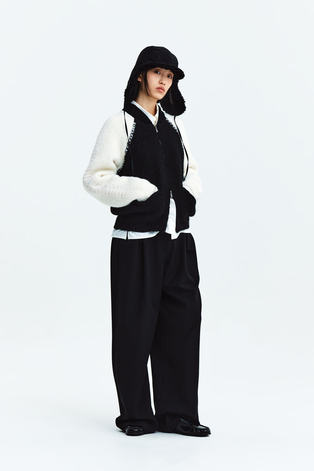 Matin Kim - Tuck Pocket Point Wide Pants (Black) product image 8 | TRAB K-Fashion Australia