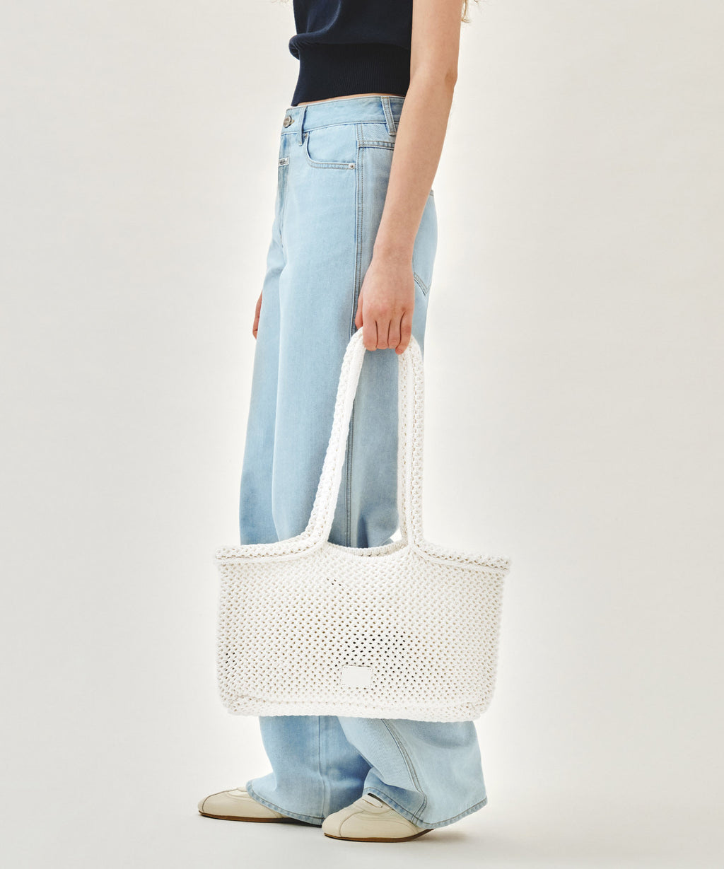 Marithe & Francois Girbaud - Classic Logo Net Shoulder Bag (Ivory) product image 6 | TRAB K-Fashion Australia