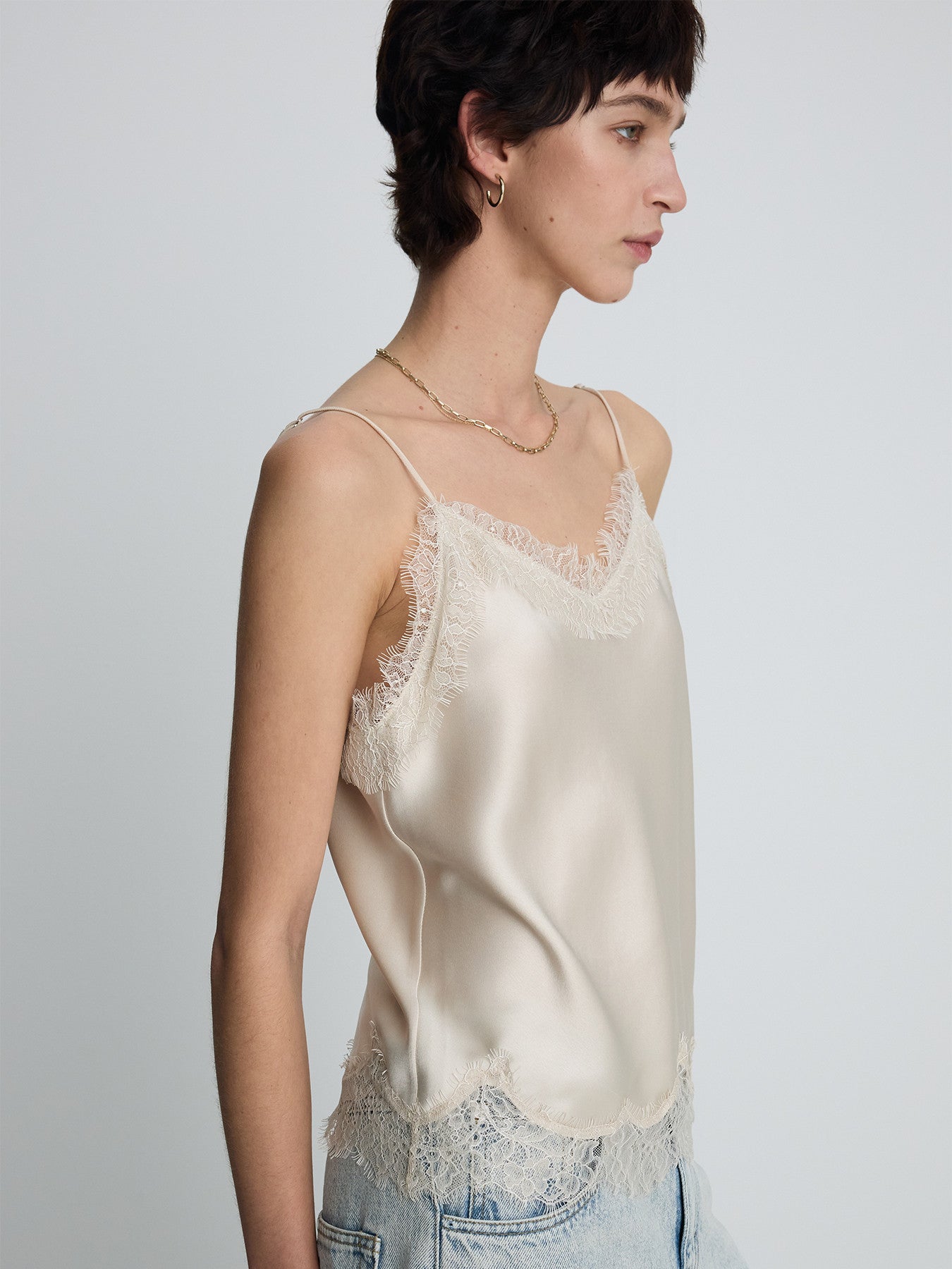 Tonywack - Satin Lace Camisole (Beige) product image 9 | TRAB K-Fashion Australia