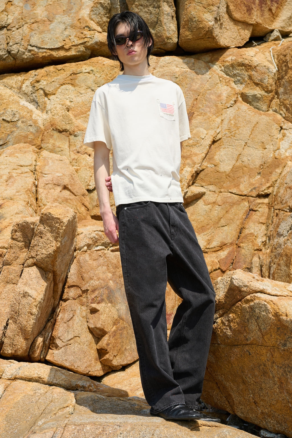 STU - Straight Paint Denim Pants (Grey) product image 4 | TRAB K-Fashion Australia