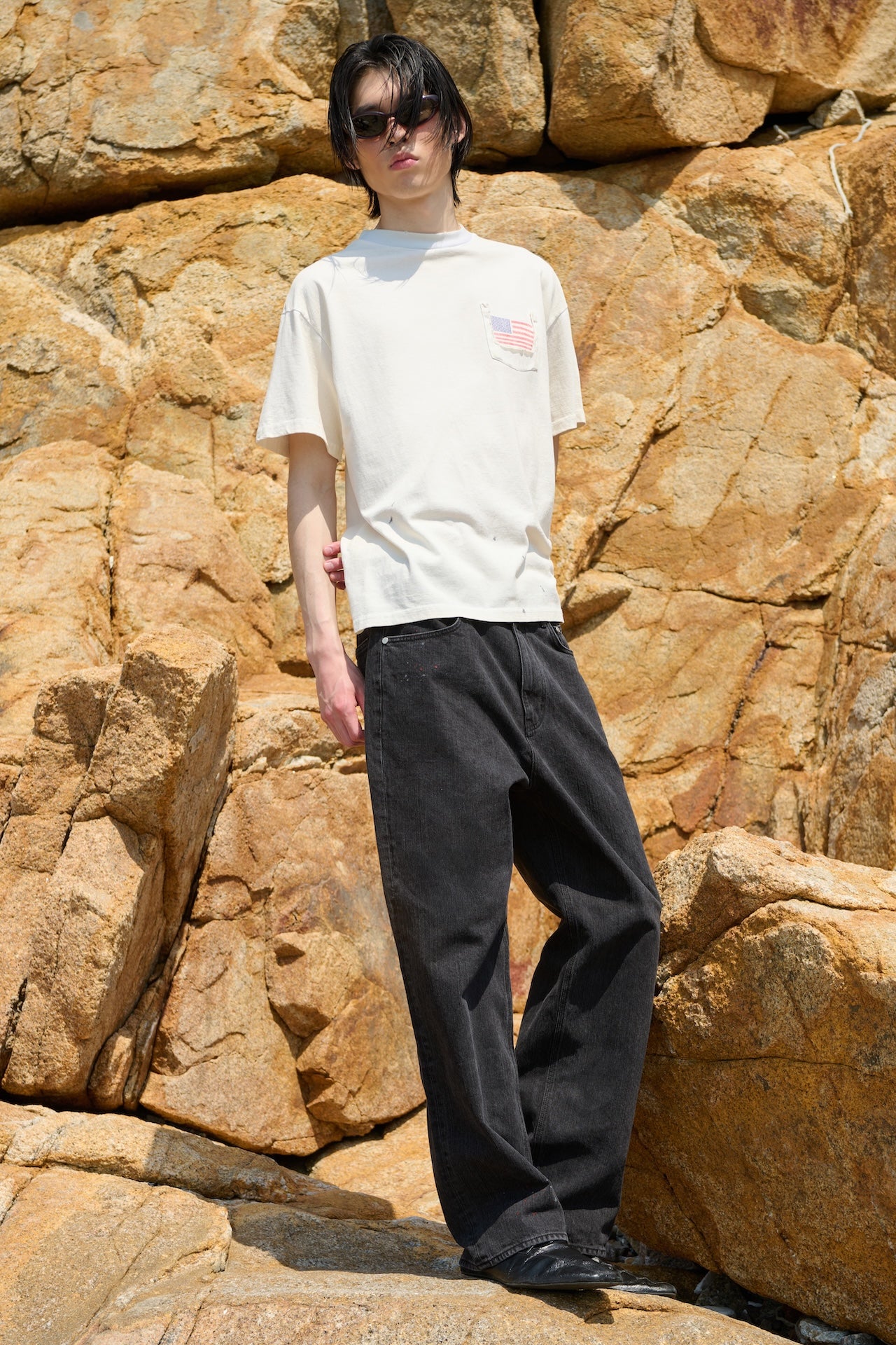 STU - Straight Paint Denim Pants (Grey) product image 4 | TRAB K-Fashion Australia