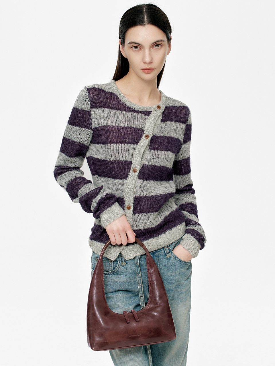 Marge Sherwood - Hobo Shoulder (Wine Pull-Up) product image 2 | TRAB K-Fashion Australia
