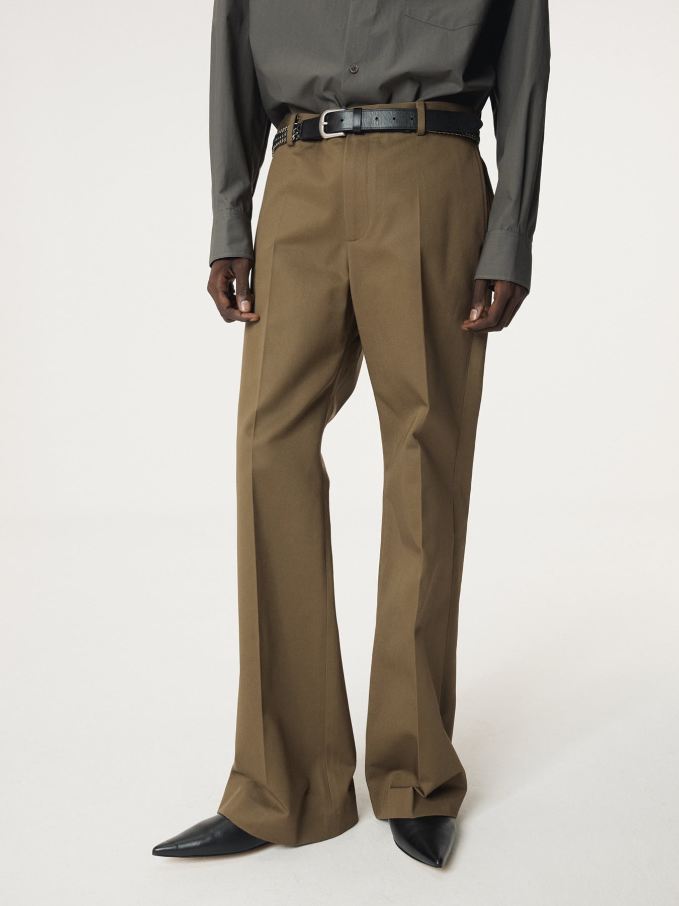 Recto - Lotus Cotton Flare Pants (Khaki) product image 8 | TRAB K-Fashion Australia