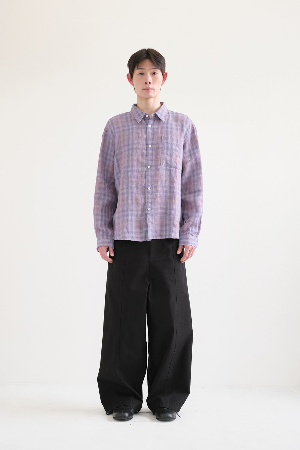 Hatchingroom - Museum Shirt Linen Check (Purple) product image 9 | TRAB K-Fashion Australia